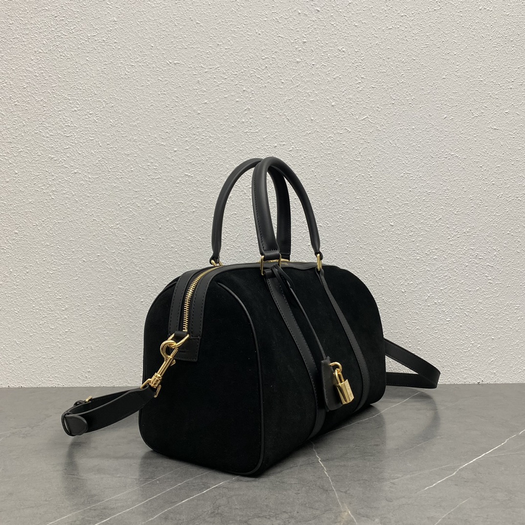 Bagsaaa Ce1i*e OSTON in Suede Calfskin 119573 Black - 31cm