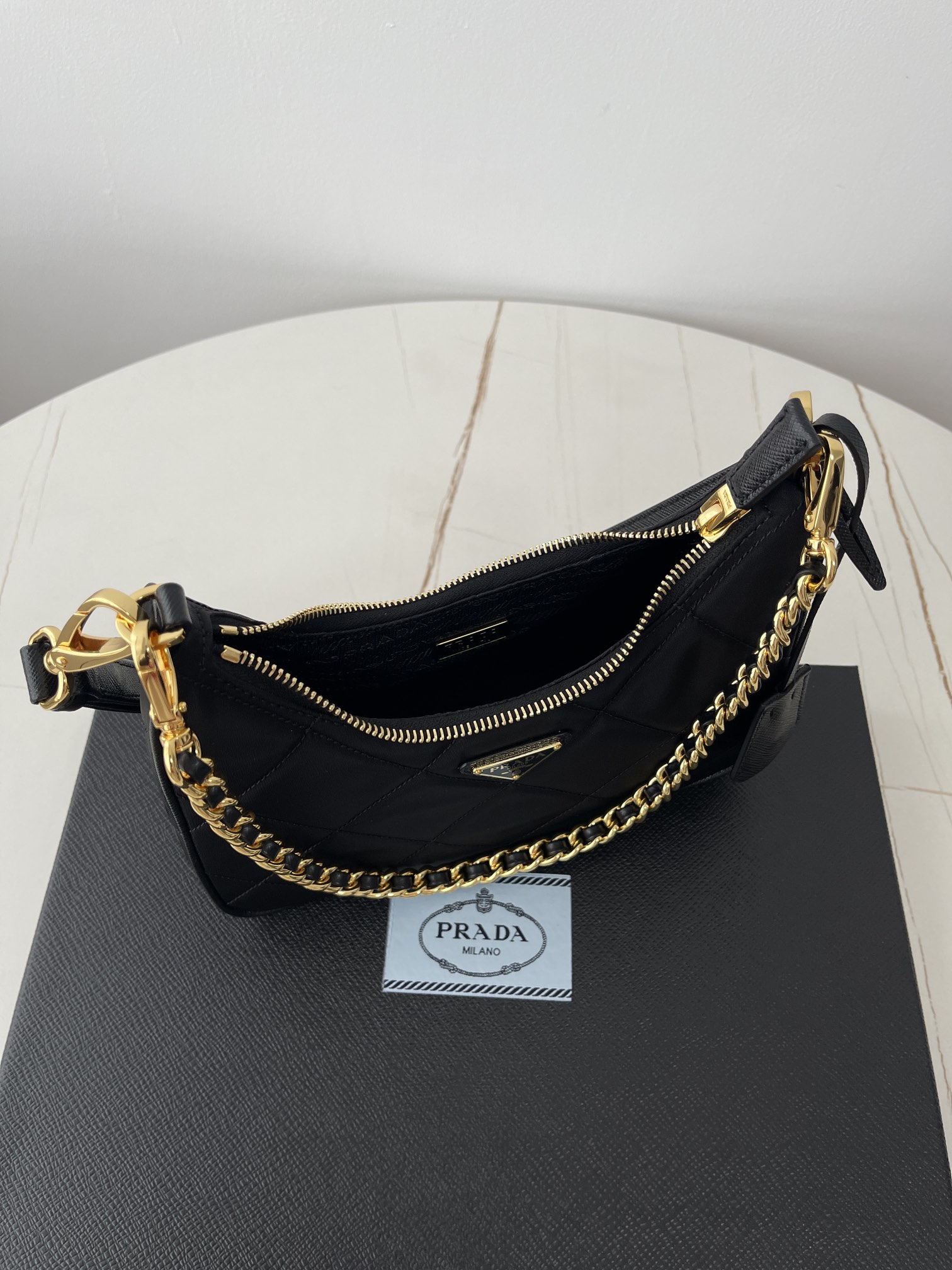 Bagsaaa Pra*a Re-Edition 1995 Chaîne Re-Nylon mini-bag 1BC204 black - 22cm