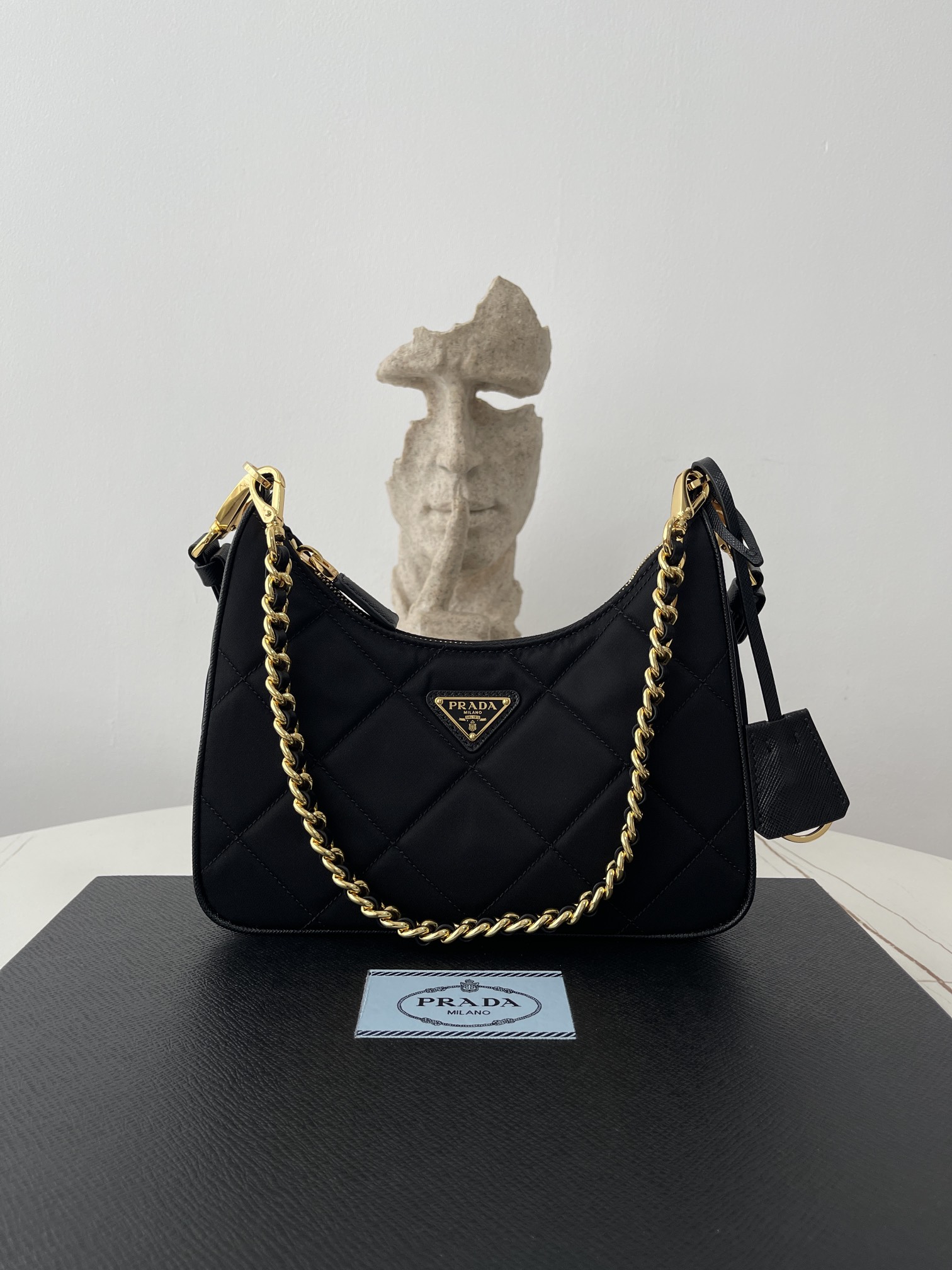 Bagsaaa Pra*a Re-Edition 1995 Chaîne Re-Nylon mini-bag 1BC204 black - 22cm