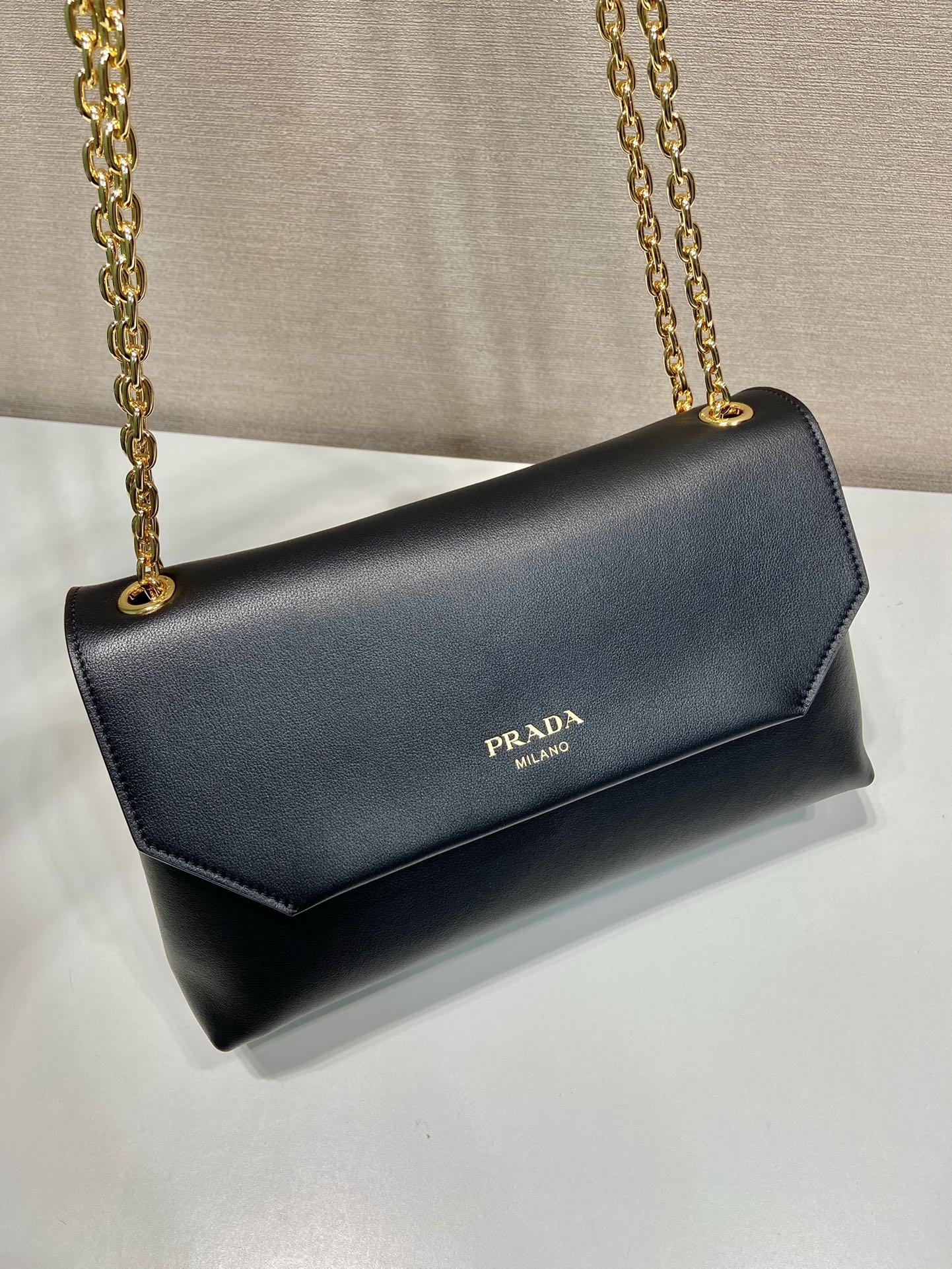 Bagsaaa Pra*a Doux medium leather shoulder bag 1BD371 black - 29cm