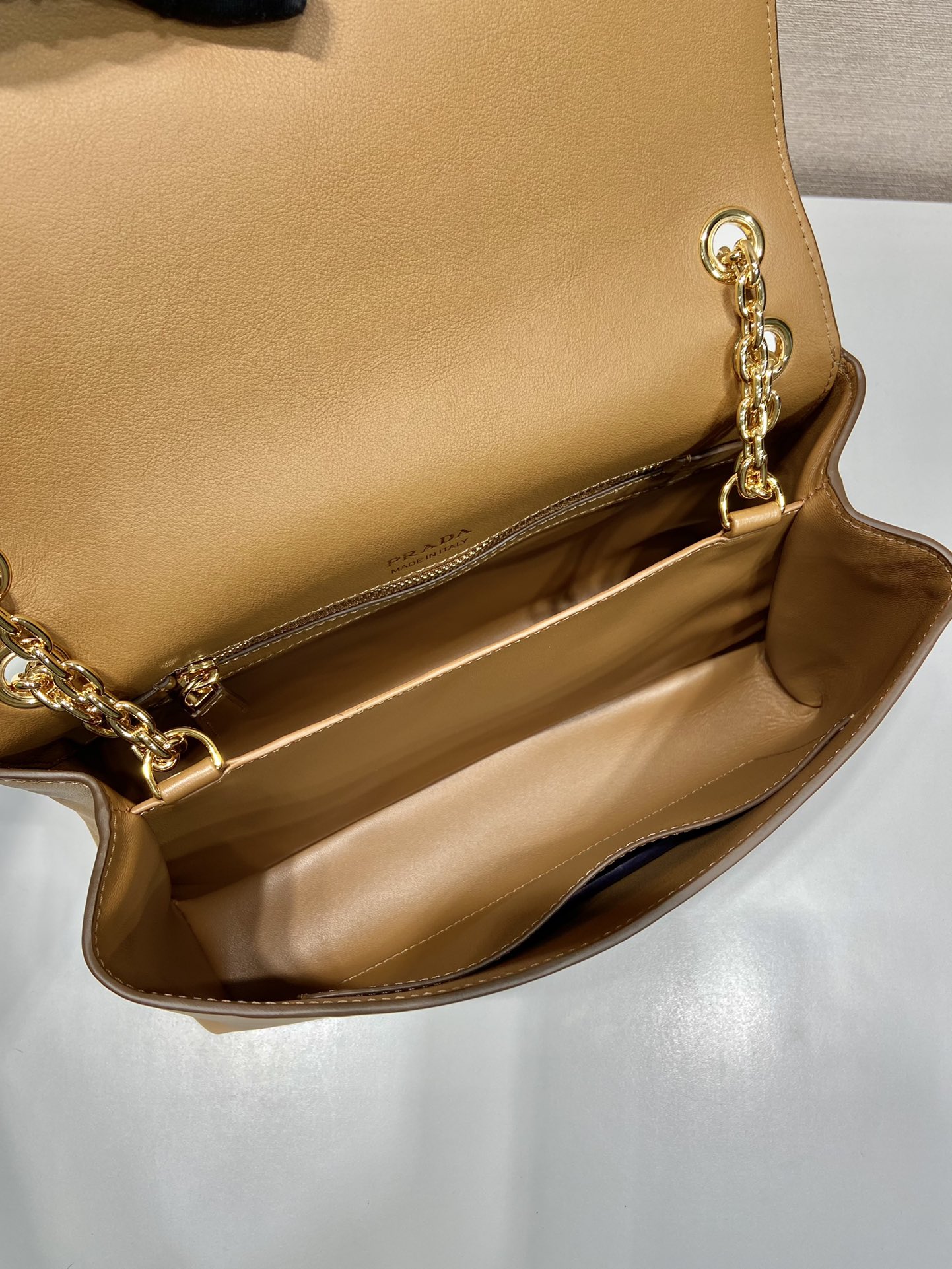 Bagsaaa Pra*a Doux medium leather shoulder bag 1BD371 beige - 29cm