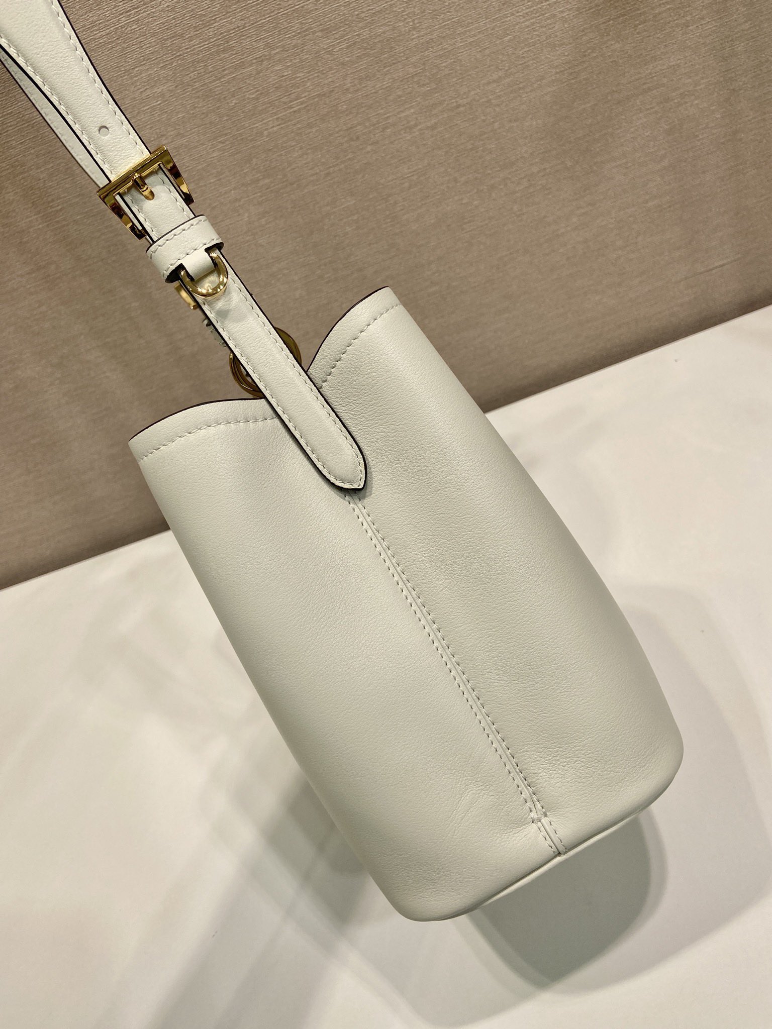 Bagsaaa Pra*a Medium leather bag 1BE080 white - 21.5cm