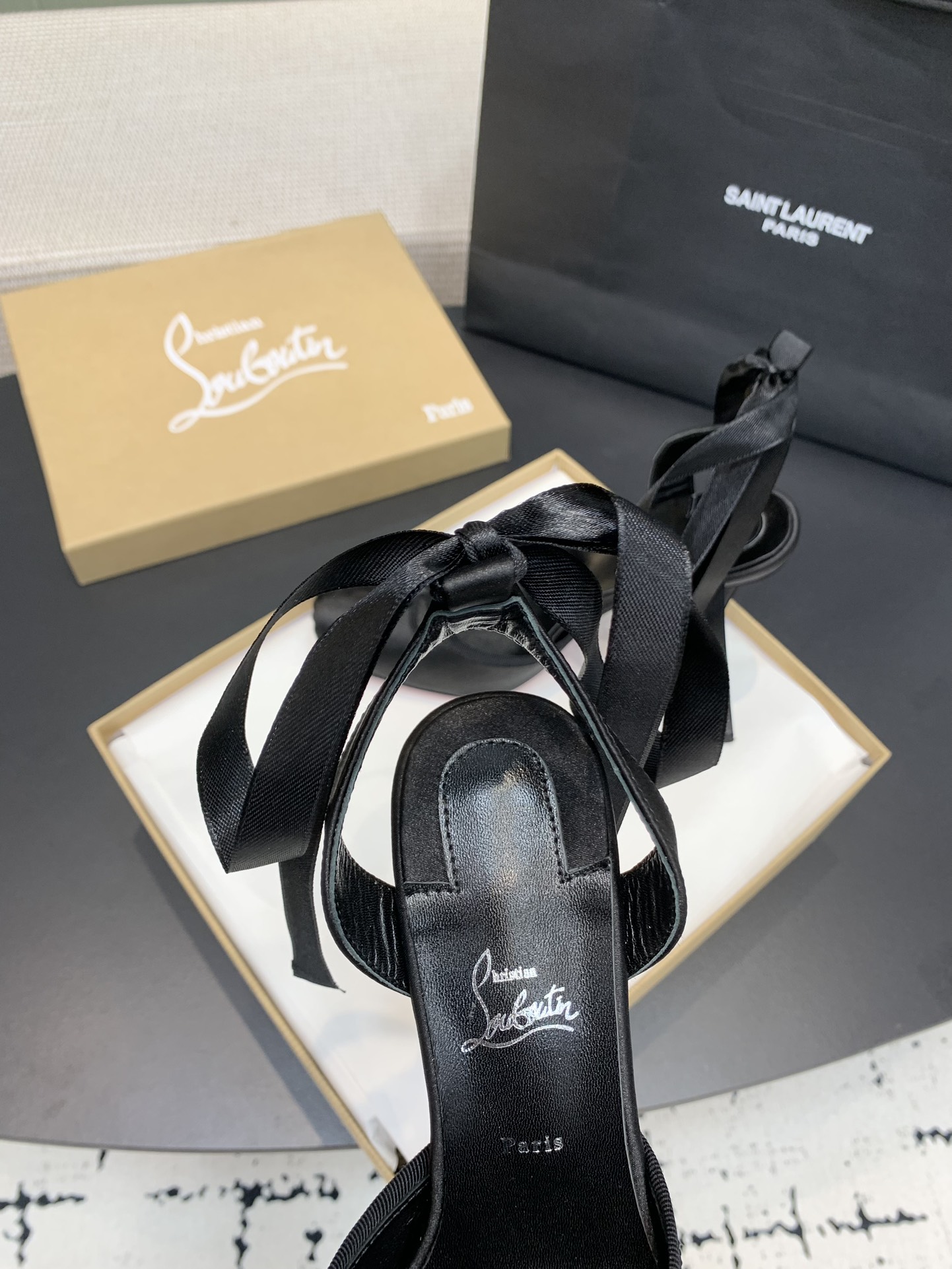 Bagsaaa Chr1st1an Louboutin Cassia Lace Up Black - 10cm
