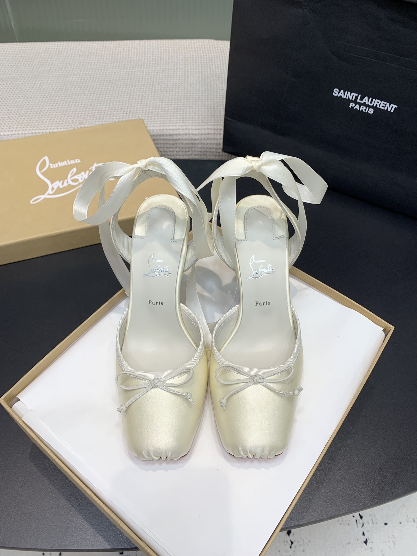 Bagsaaa Chr1st1an Louboutin Cassia Lace Up White - 10cm