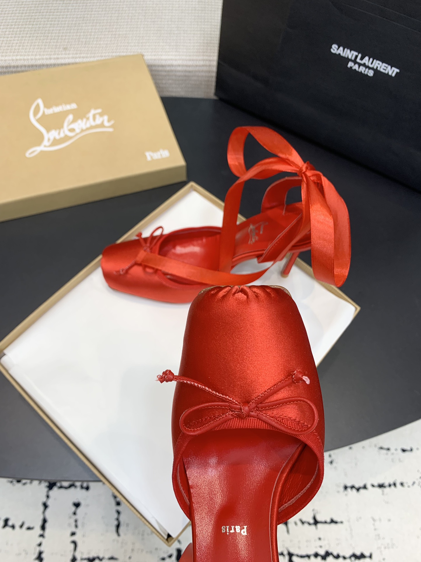 Bagsaaa Chr1st1an Louboutin Cassia Lace Up Red - 10cm