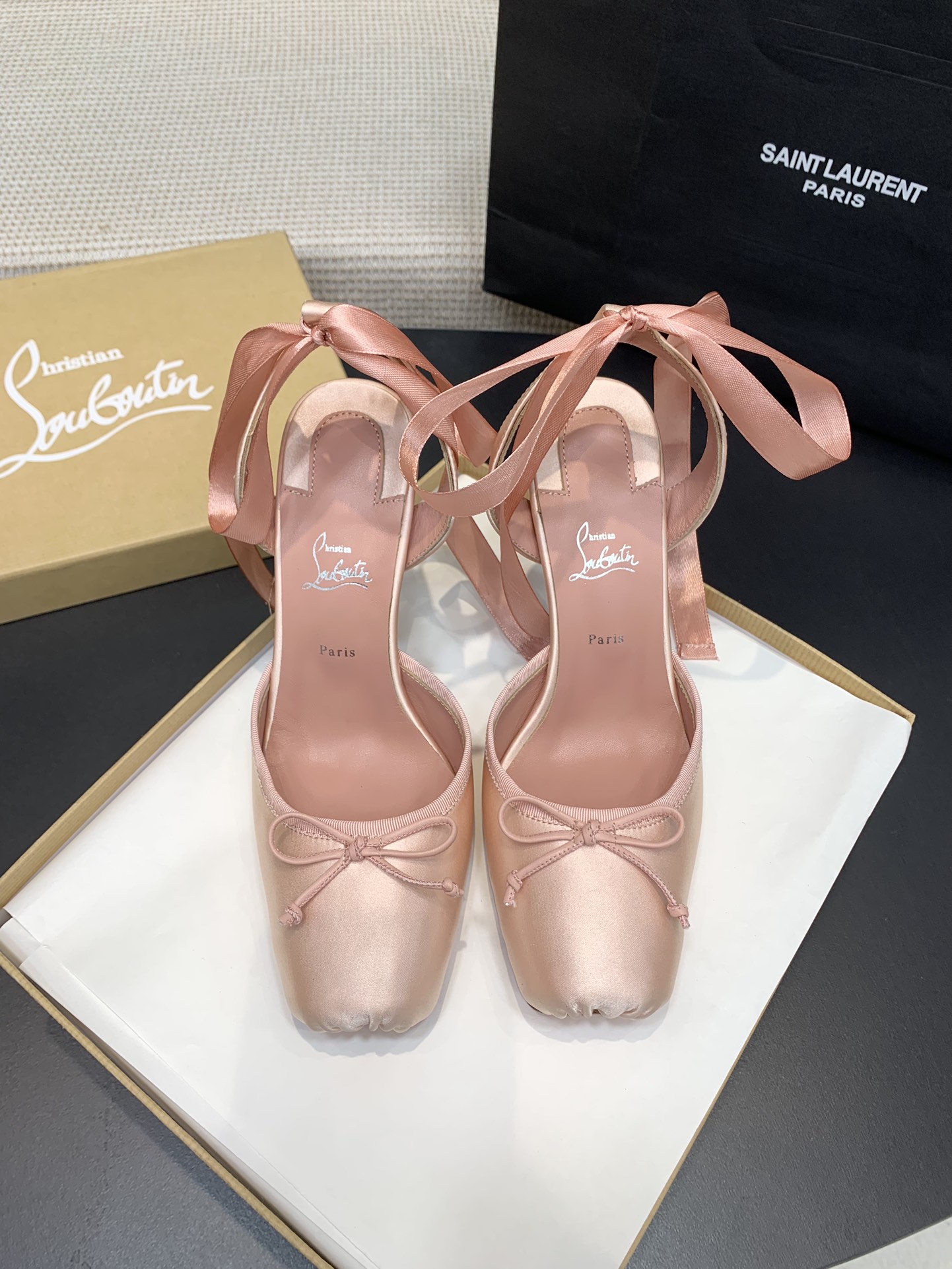 Bagsaaa Chr1st1an Louboutin Cassia Lace Up Pink - 10cm