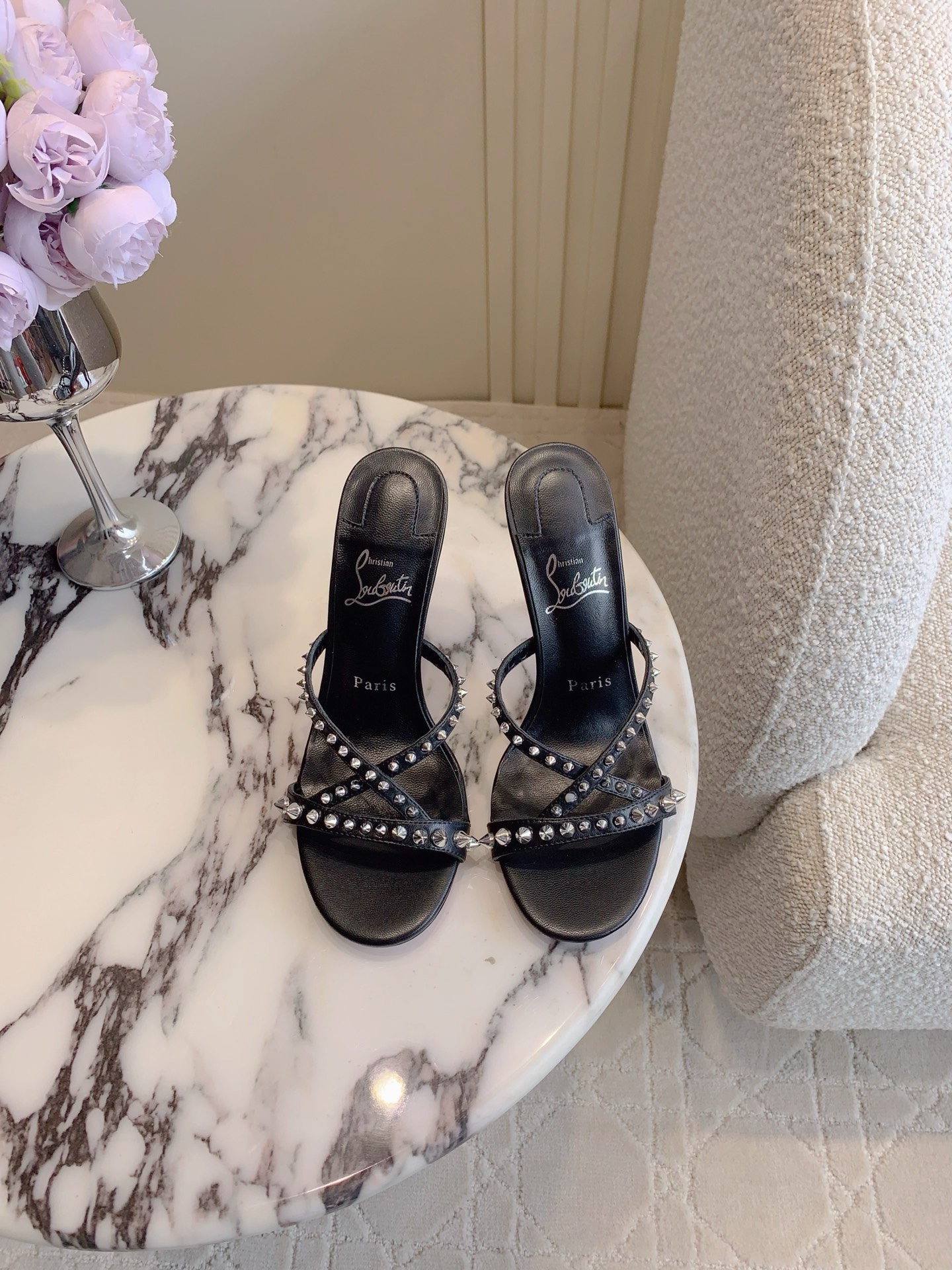 Bagsaaa Chr1st1an Louboutin 85mm Tatoosh Spikes mules black
