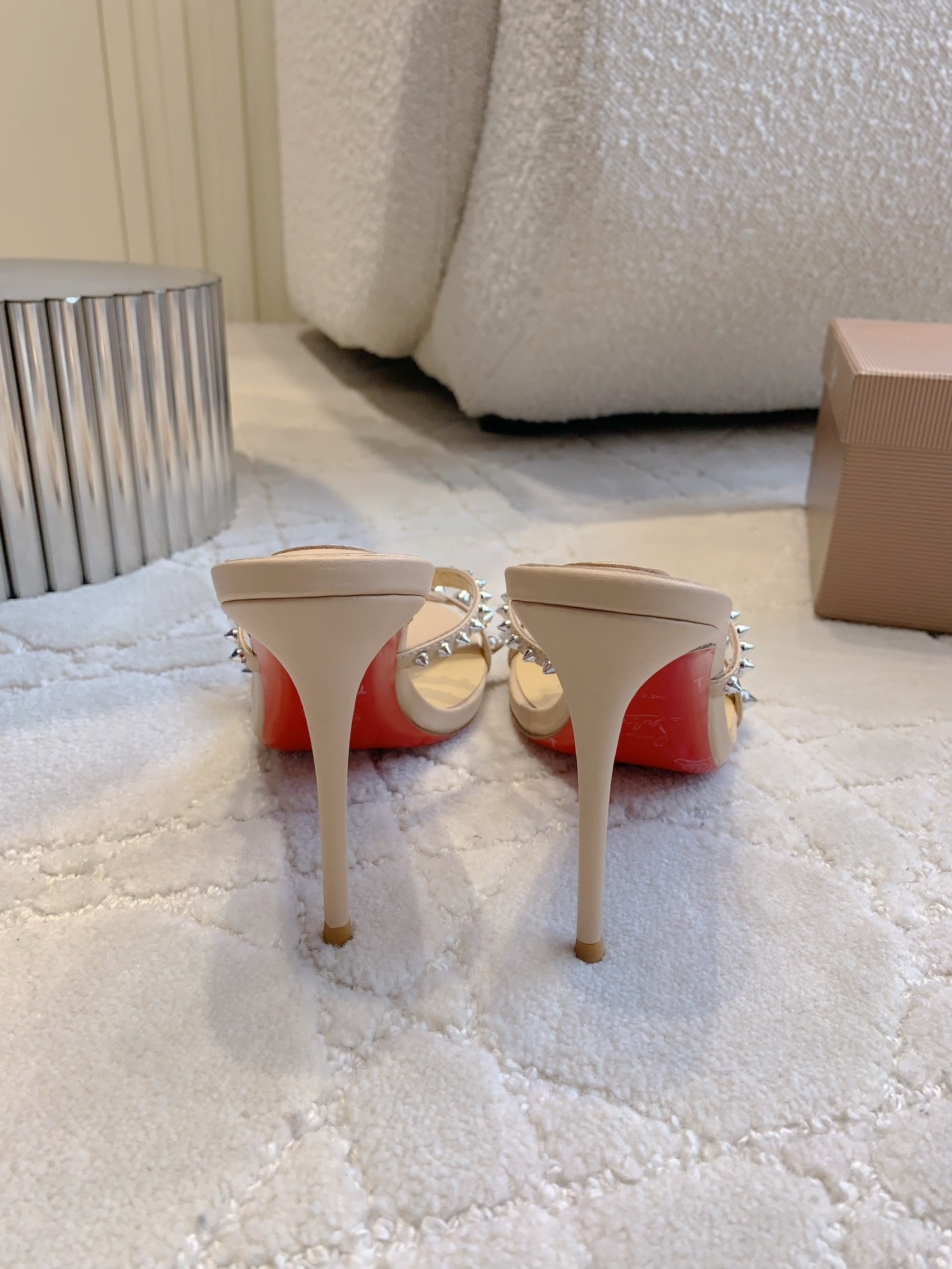 Bagsaaa Chr1st1an Louboutin 85mm Tatoosh Spikes mules nude