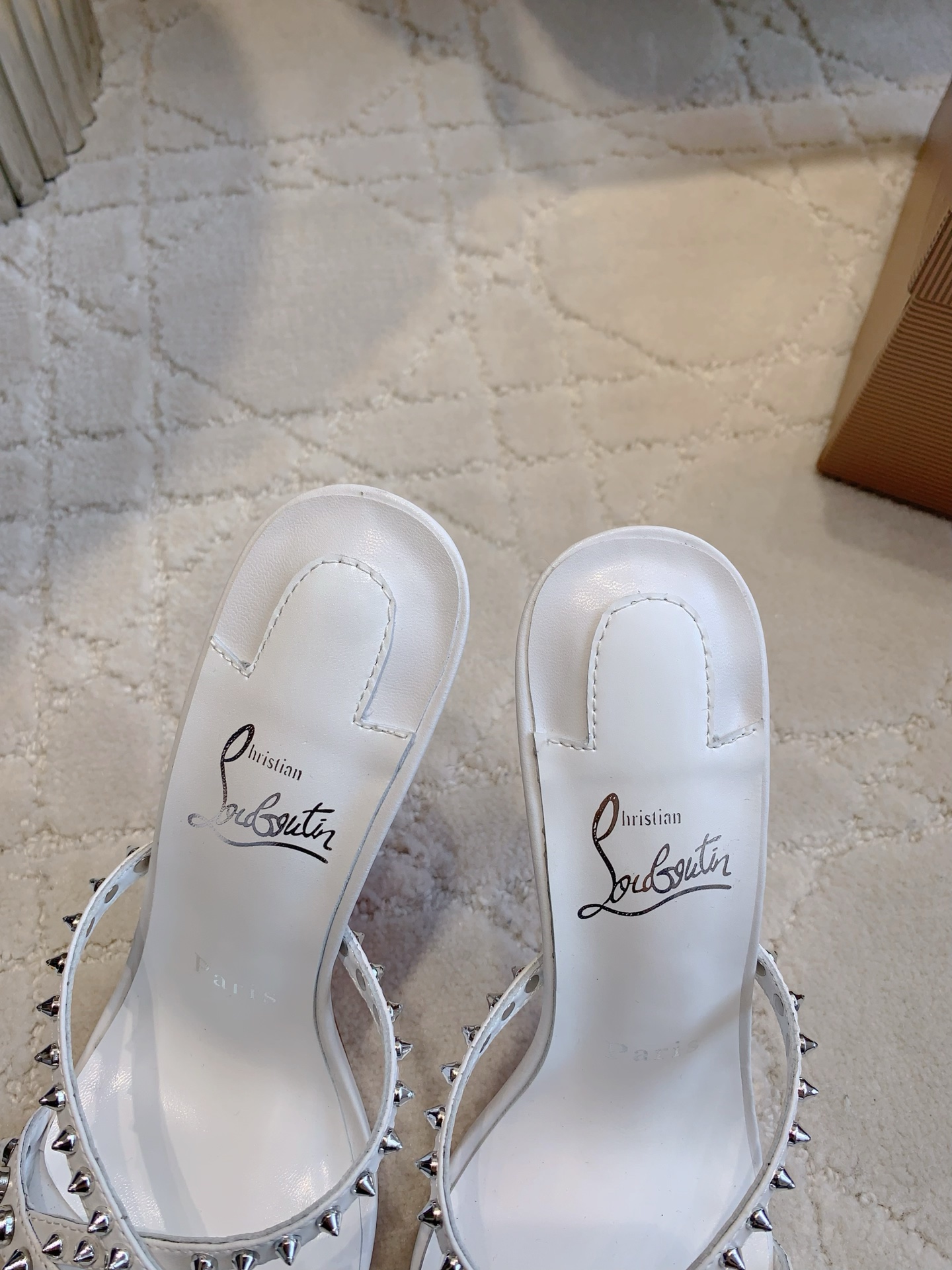 Bagsaaa Chr1st1an Louboutin 85mm Tatoosh Spikes mules white