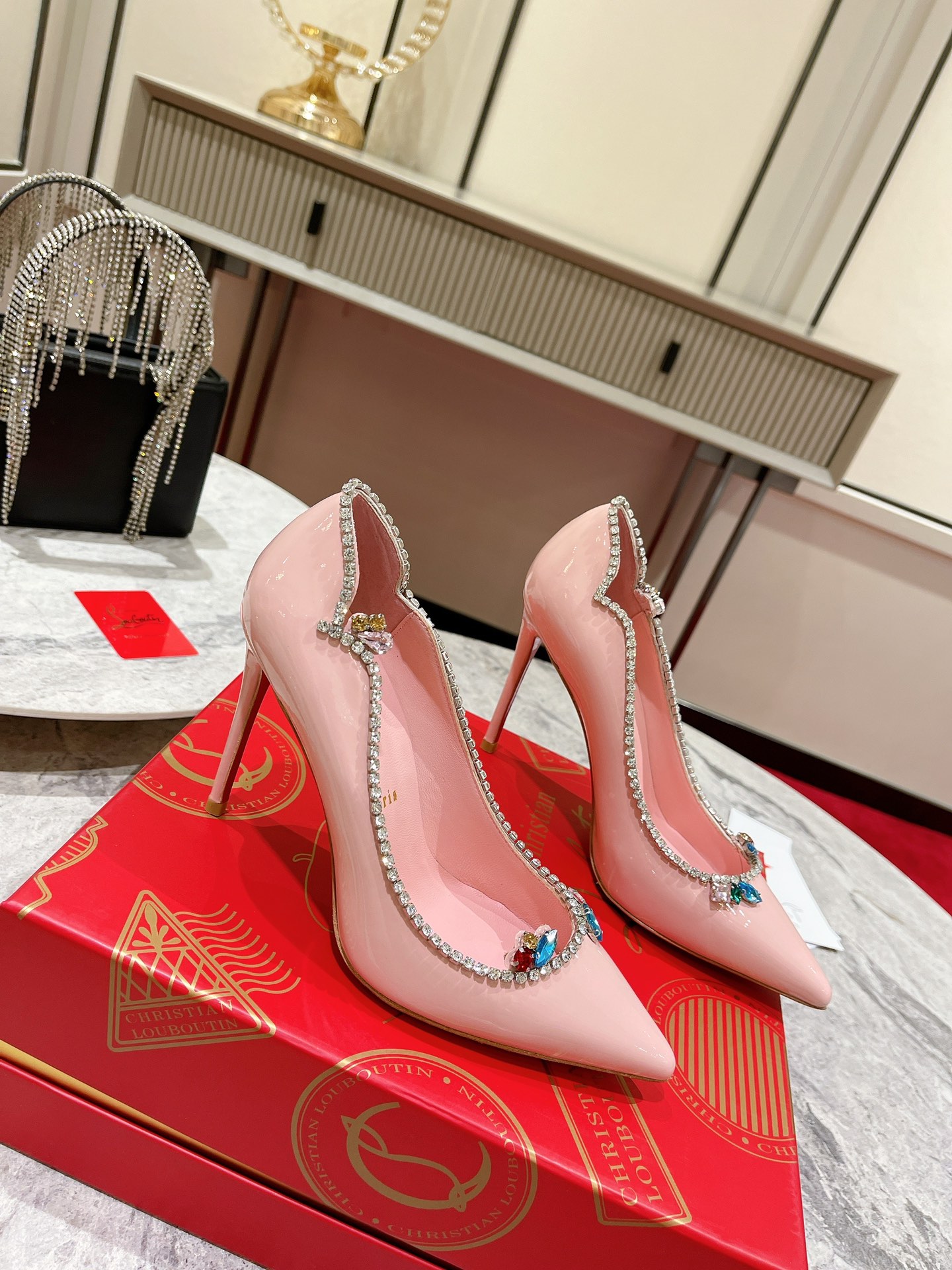 Bagsaaa Chr1st1an Louboutin Pink Patent Heels 10cm