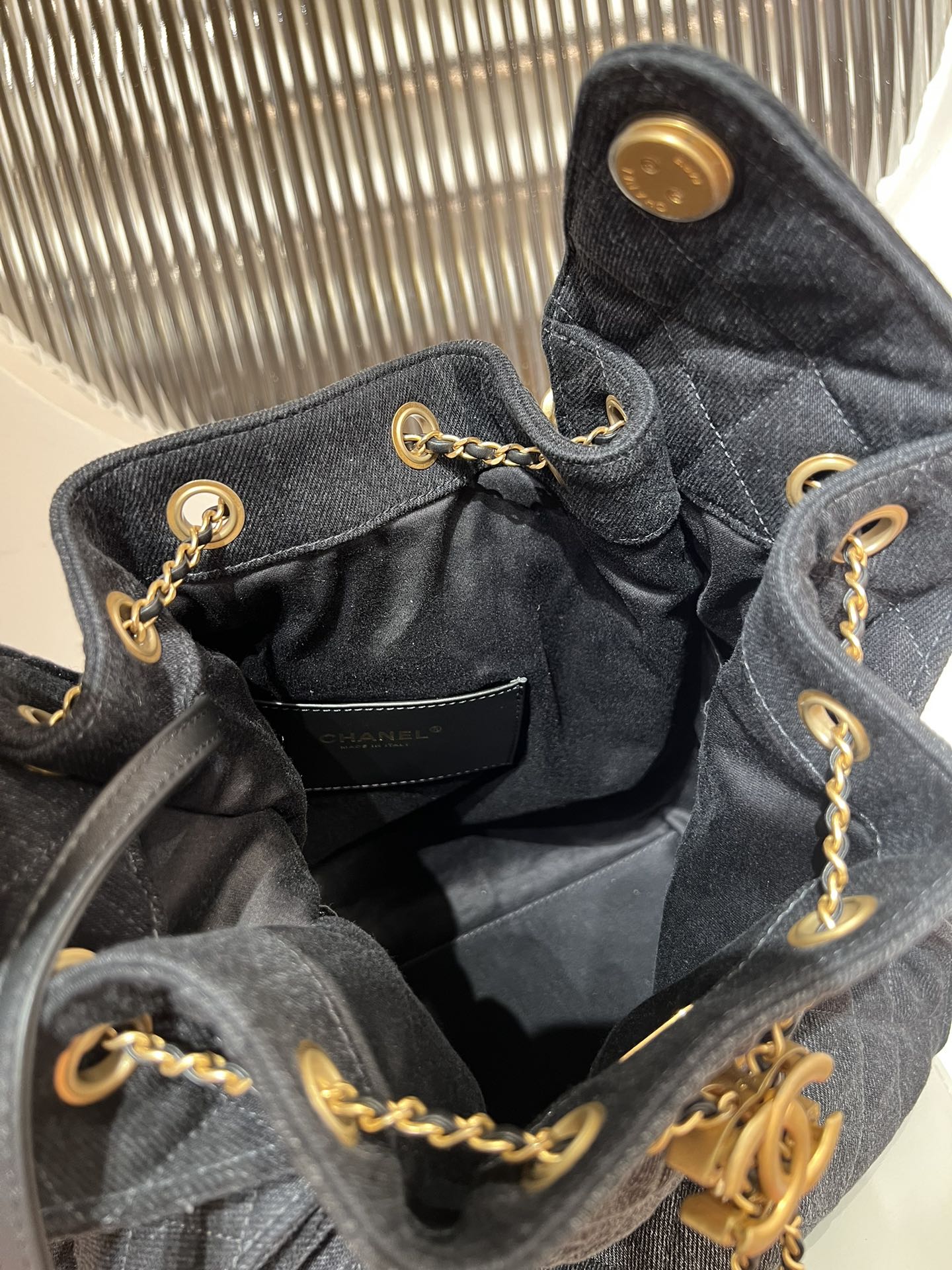 Bagsaaa Ch**el 25 Medium Handbag AS5311 Black Denim - 40cm