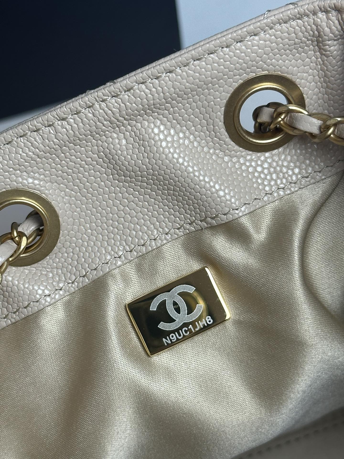 Bagsaaa Ch**el 25 Small Handbag AS5293 beige - 30cm