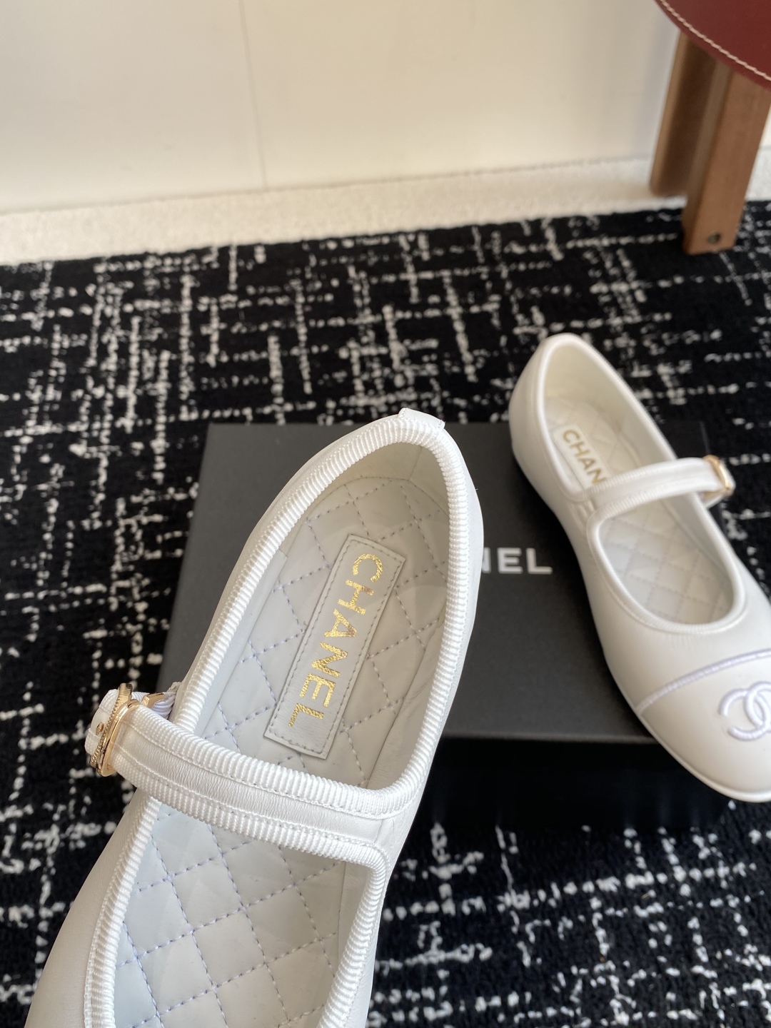 Bagsaaa Ch**el Ballerines full white