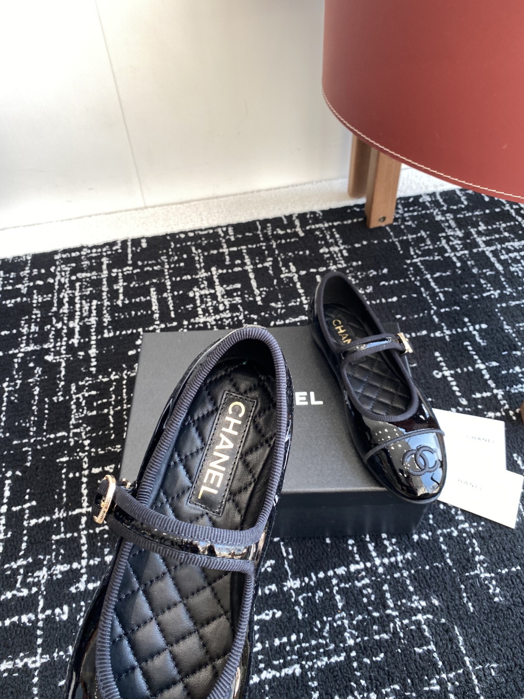 Bagsaaa Ch**el Ballerines black patent