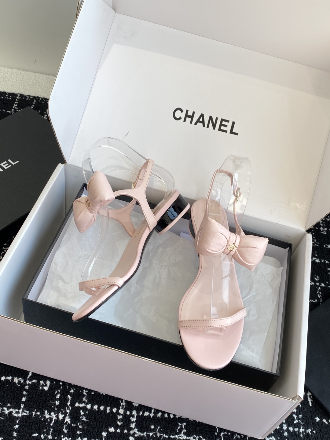 Bagsaaa Ch**el Sandals G46193 Pink Lambskin
