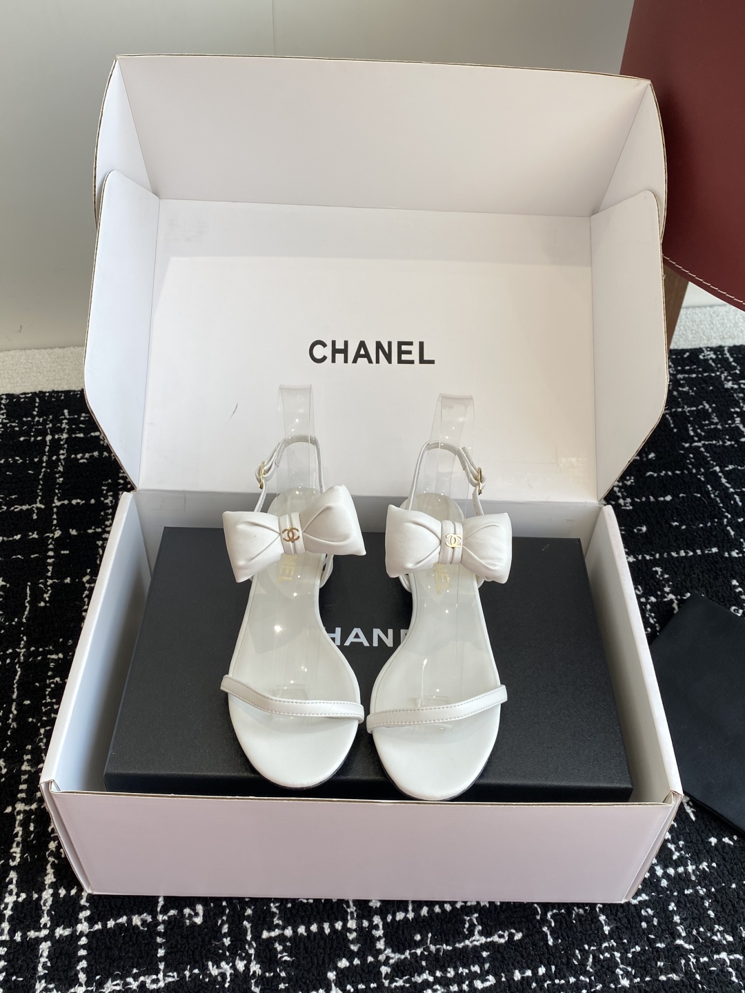 Bagsaaa Ch**el Sandals G46193 White Lambskin