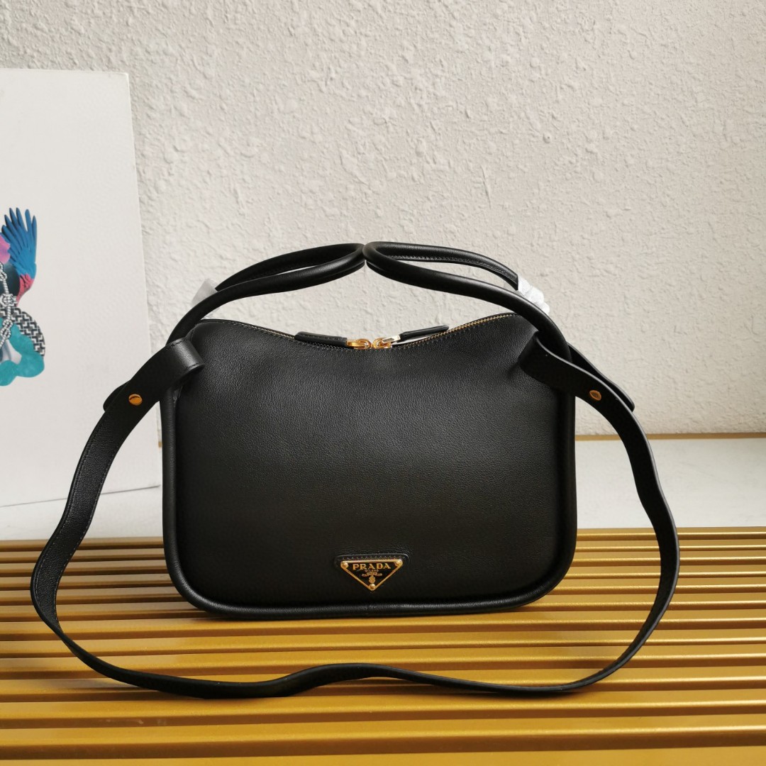 Bagsaaa Pra*a Darling leather handbag 1BA451 Black - 25cm