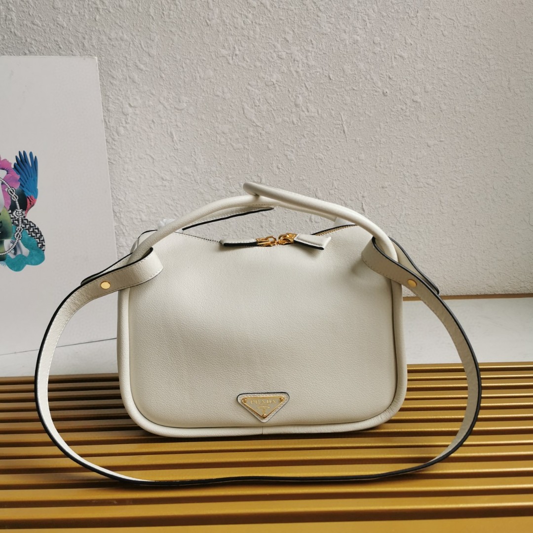 Bagsaaa Pra*a Darling leather handbag 1BA451 White - 25cm