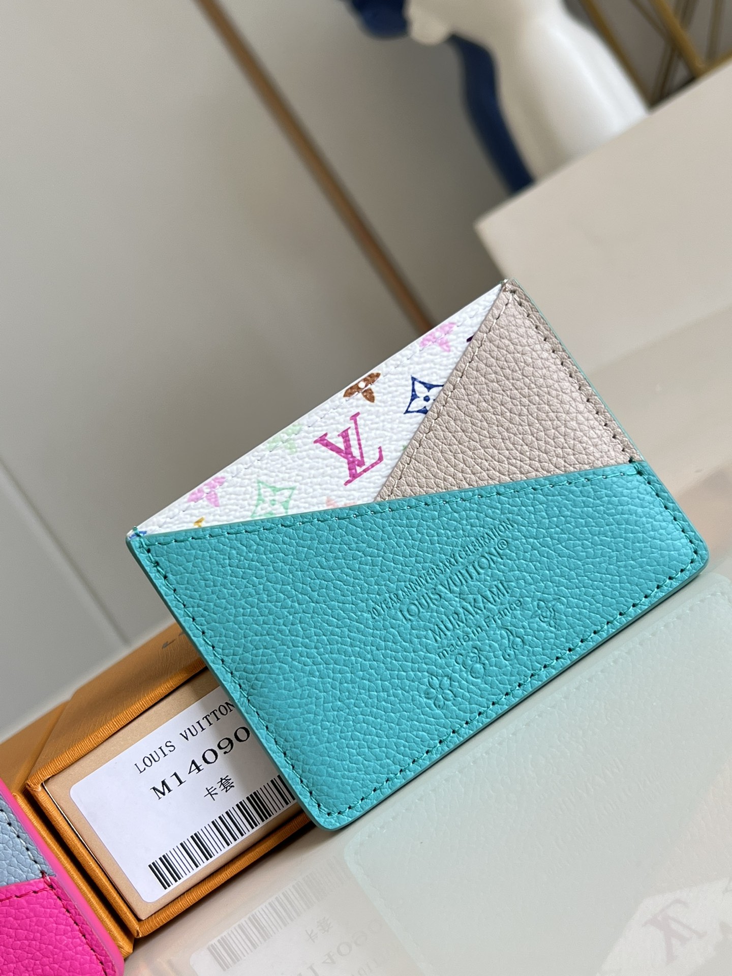 Bagsaaa M14090 LV x TM Criss-Cross Card Holder Blue - 10 x 7 x 0.3 cm