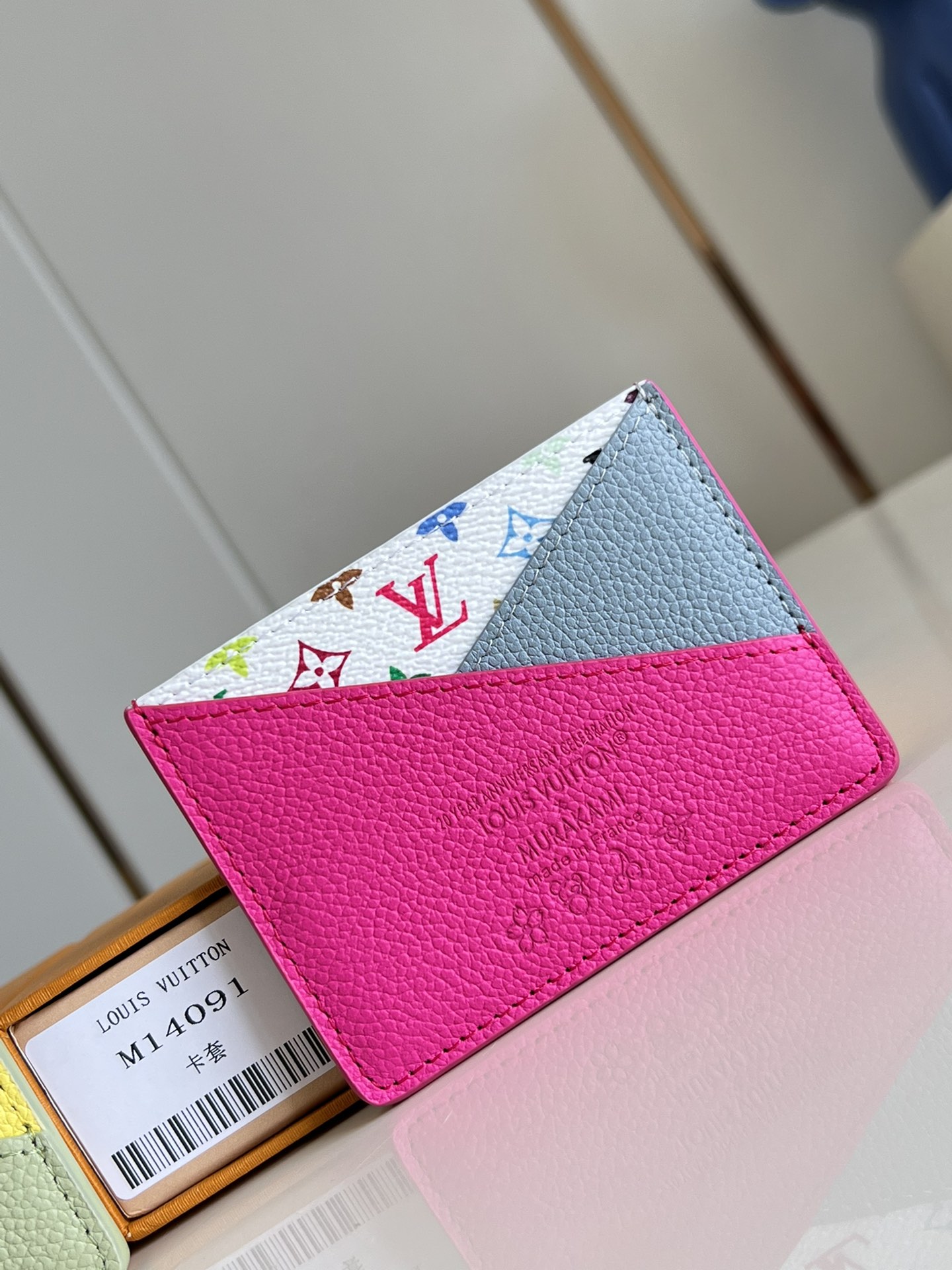 Bagsaaa M14091 LV x TM Criss-Cross Card Holder Pink - 10 x 7 x 0.3 cm