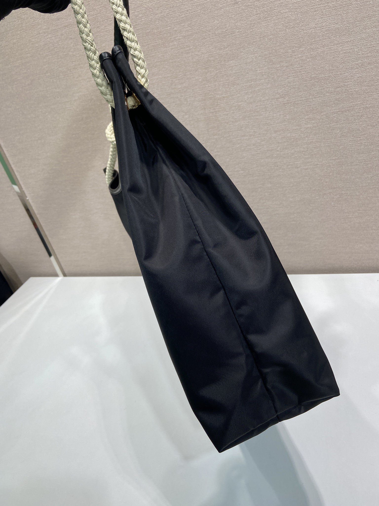 Bagsaaa Pra*a Mariner large Re-Nylon shoulder bag 1BC244 Black - 48cm