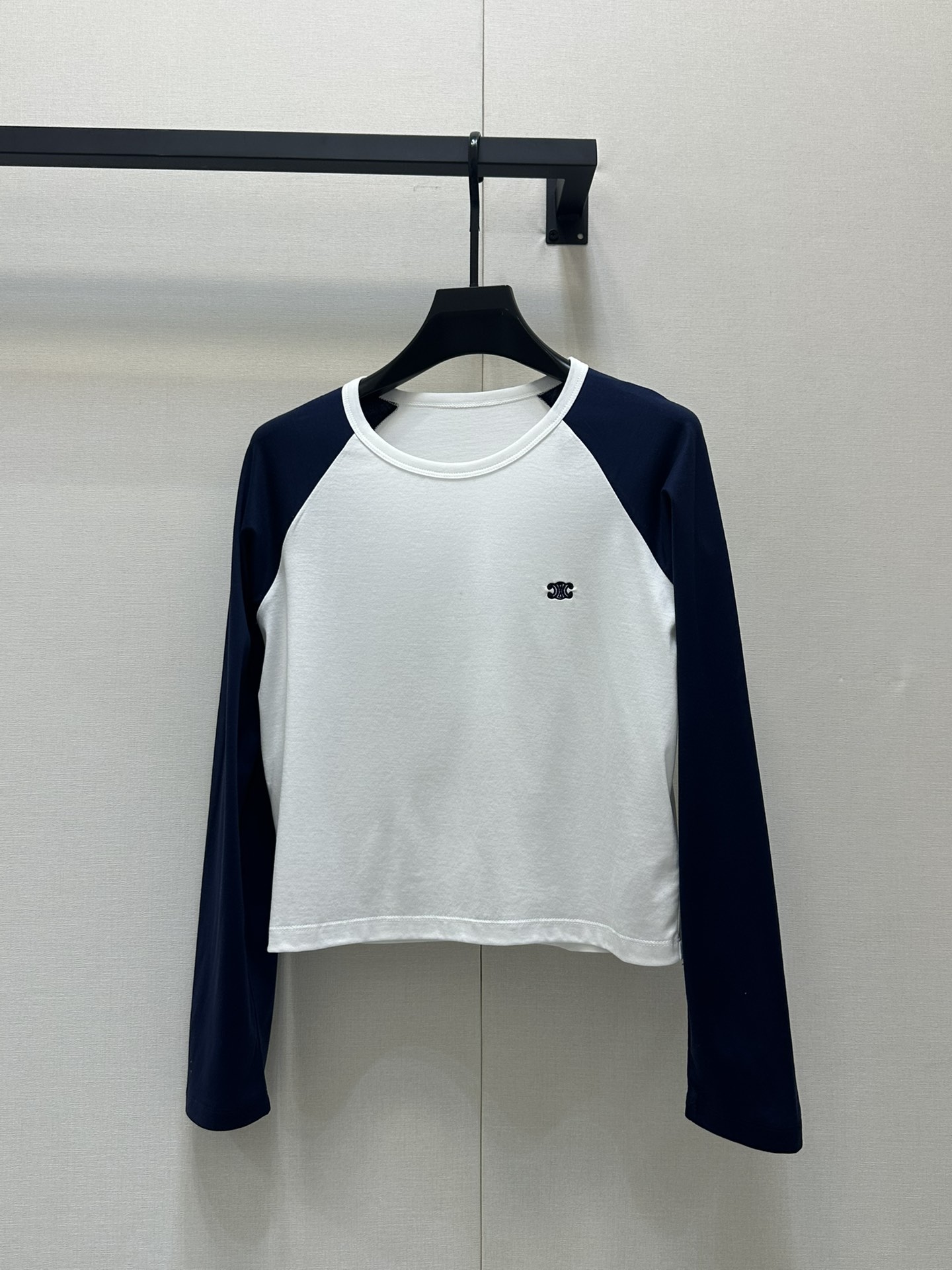 Bagsaaa Ce1i*e triomphe t-shirt in cotton jersey white & navy blue