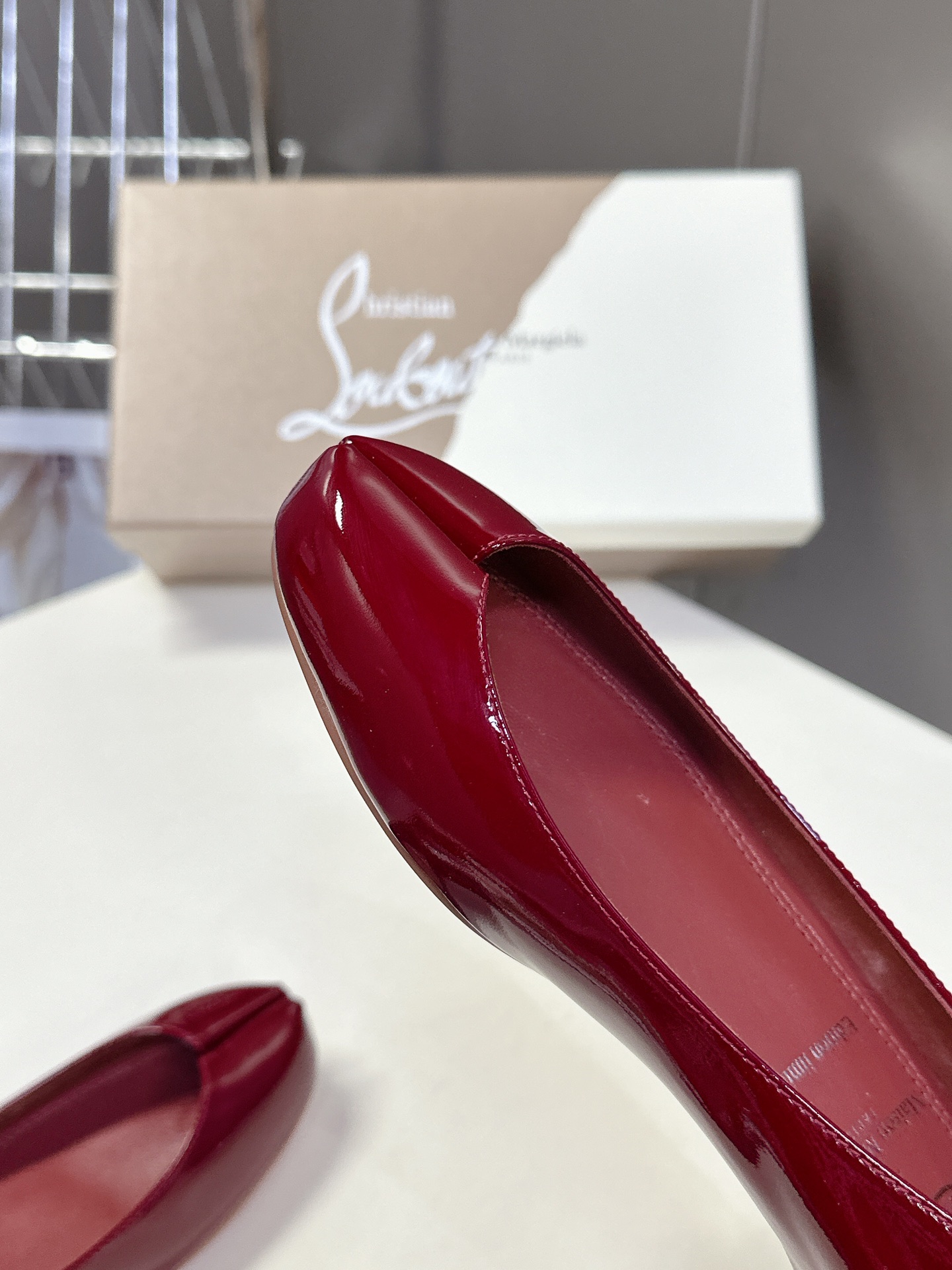 Bagsaaa CL Marlougiela Ballerinas Dark Red Patent calf leather