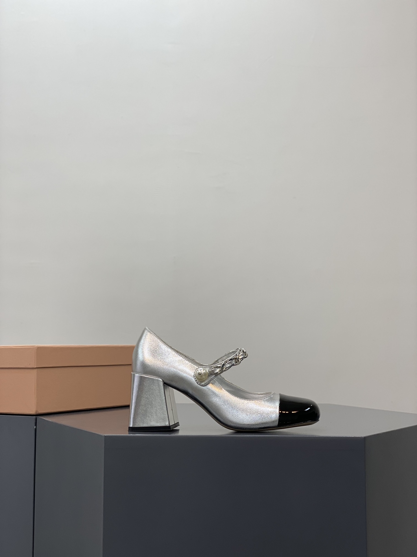 Bagsaaa Miu Miu Patent leather pumps 5I248D silver - 6.5cm