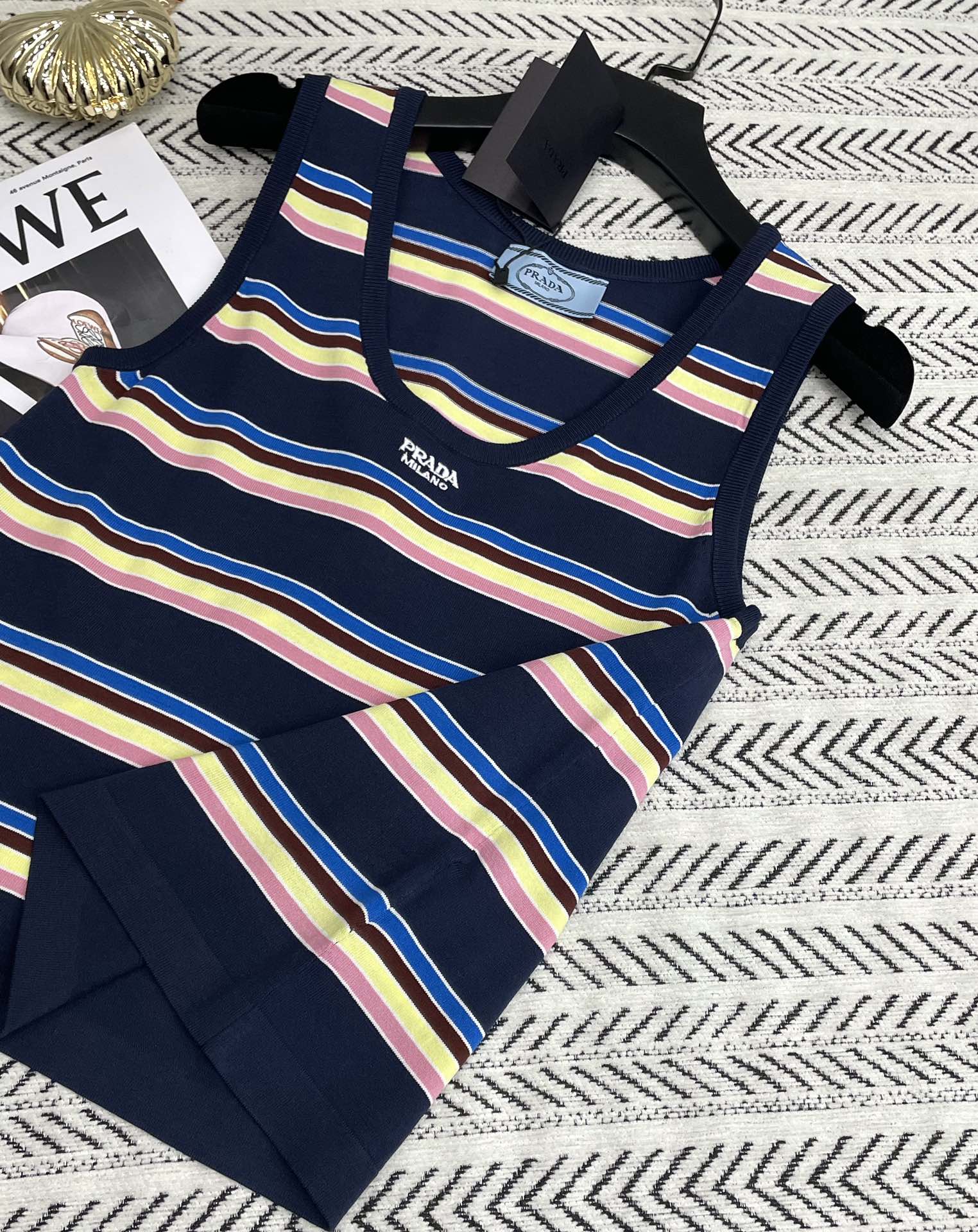 Bagsaaa Pra*a Cotton tank top Navy