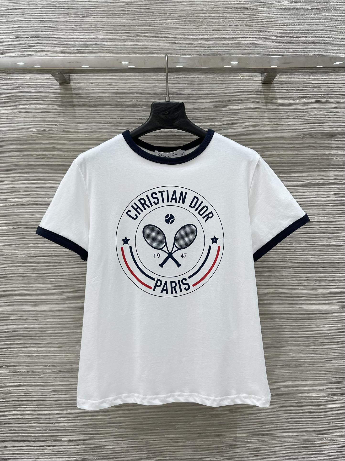 Bagsaaa D10r Vibe T-Shirt White Cotton and Linen Jersey with Three-Tone Signature
