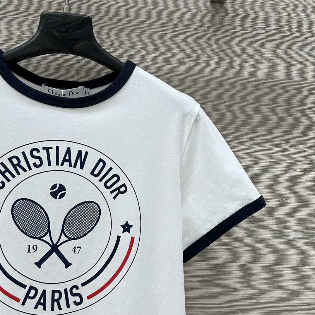 Bagsaaa D10r Vibe T-Shirt White Cotton and Linen Jersey with Three-Tone Signature