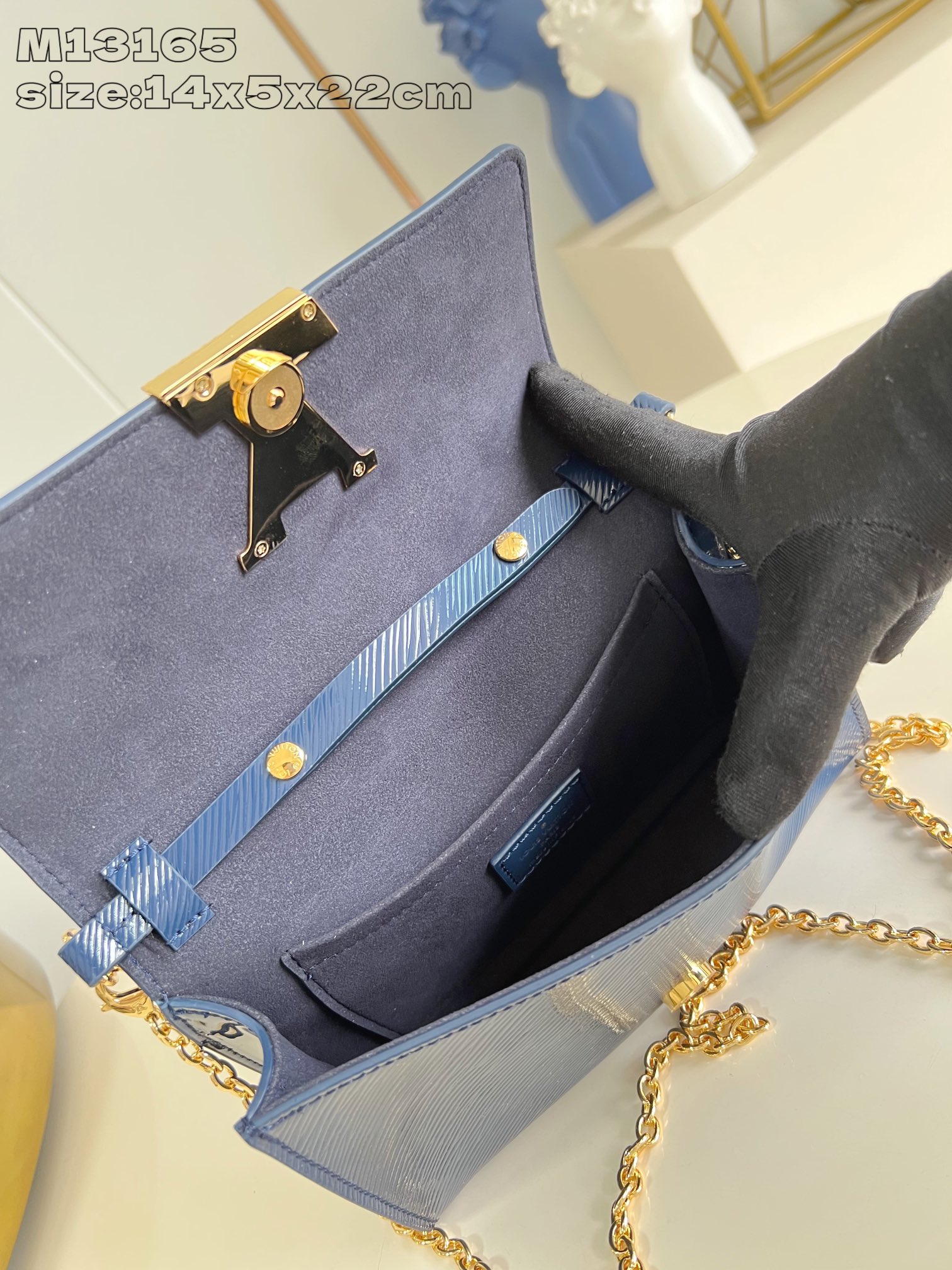 Bagsaaa LV M13165 New Pochette L0vise Sapphire Blue - 22cm