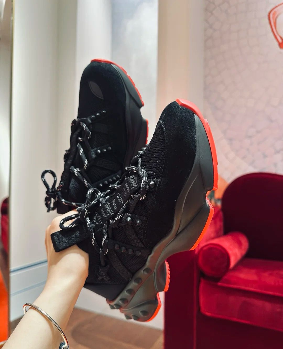Bagsaaa CL Trailnrun Running Sneakers - Suede, calf leather and fabric - Black