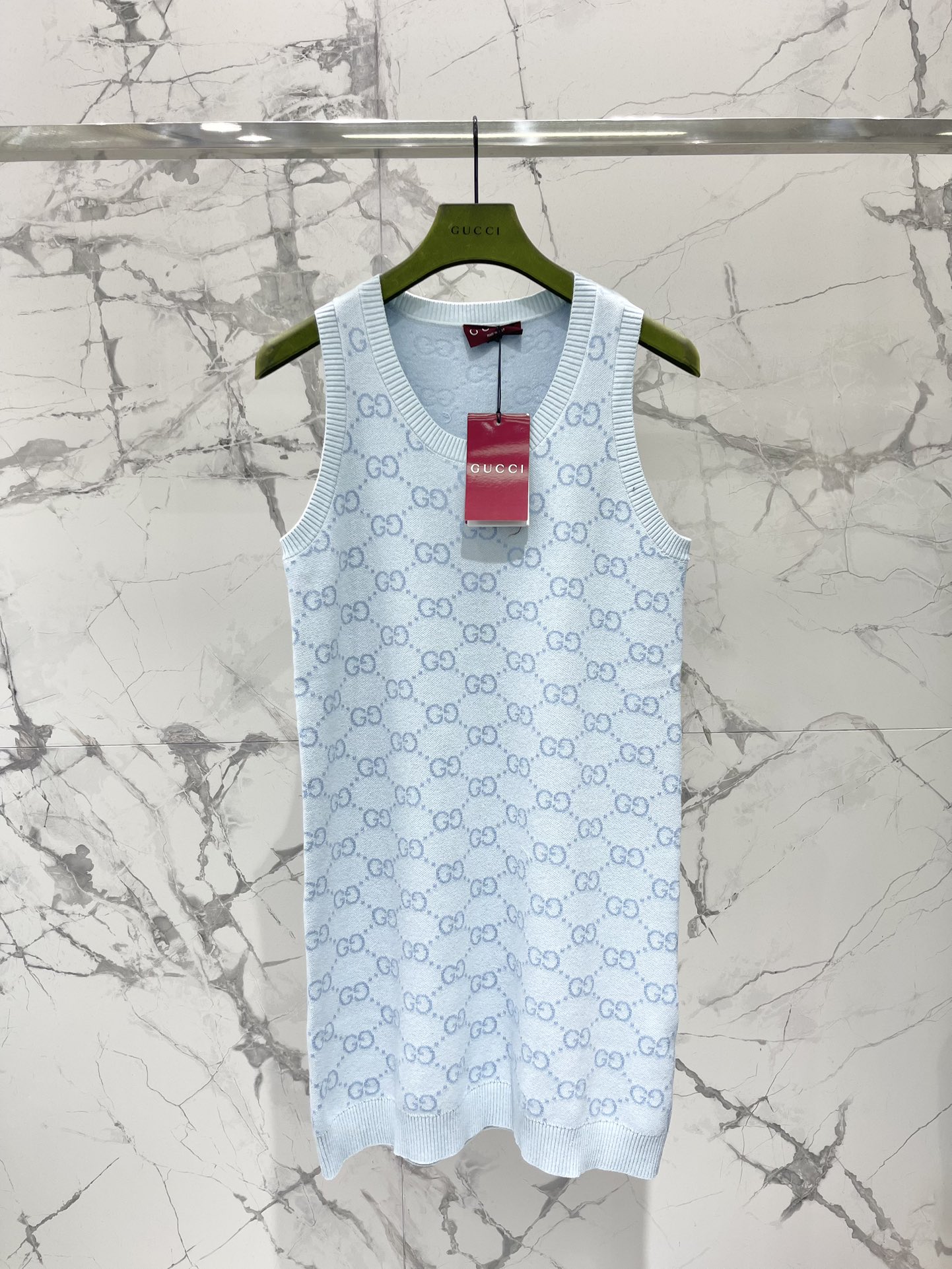Bagsaaa GG cotton minidress in blue 