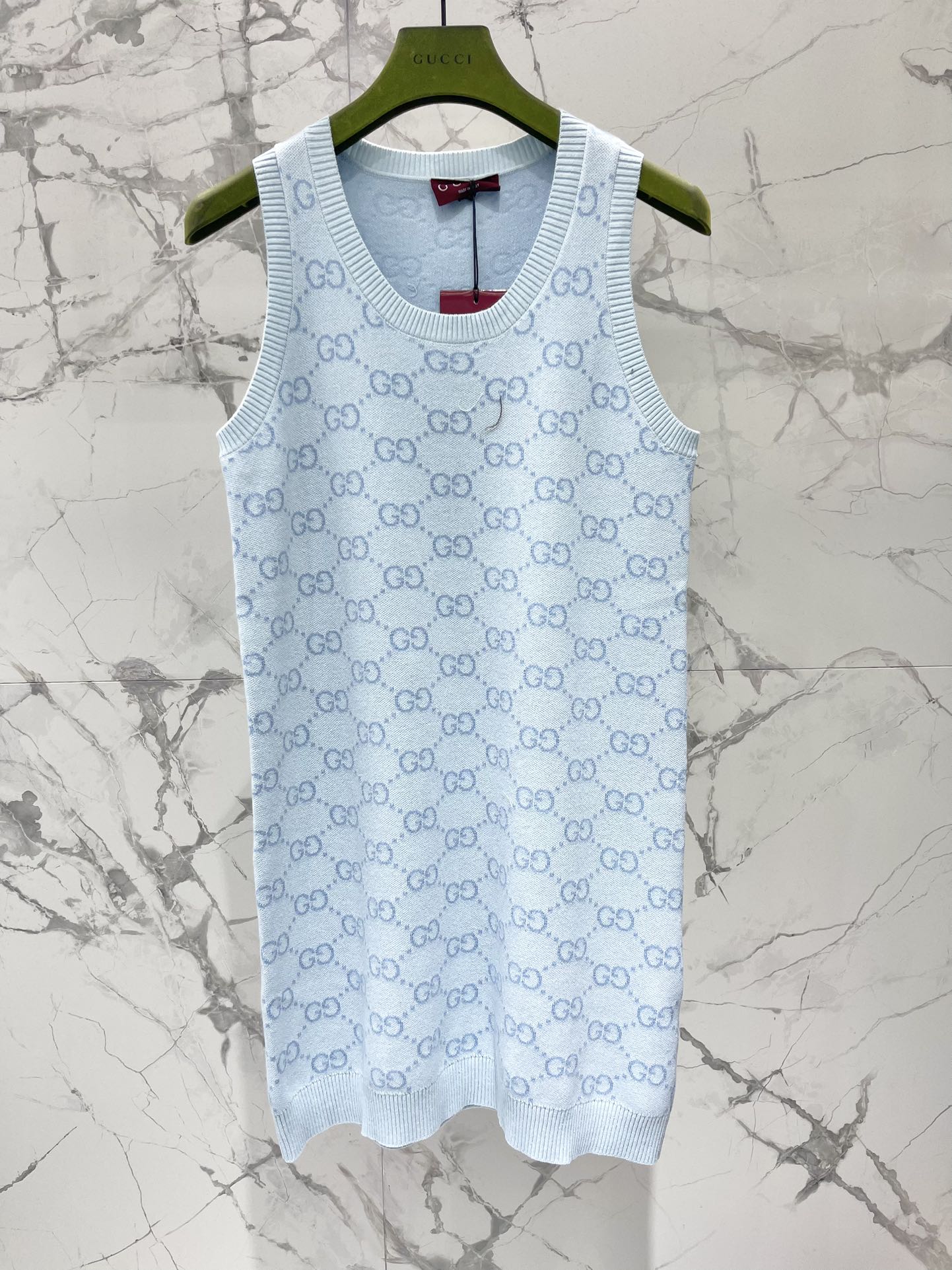 Bagsaaa GG cotton minidress in blue