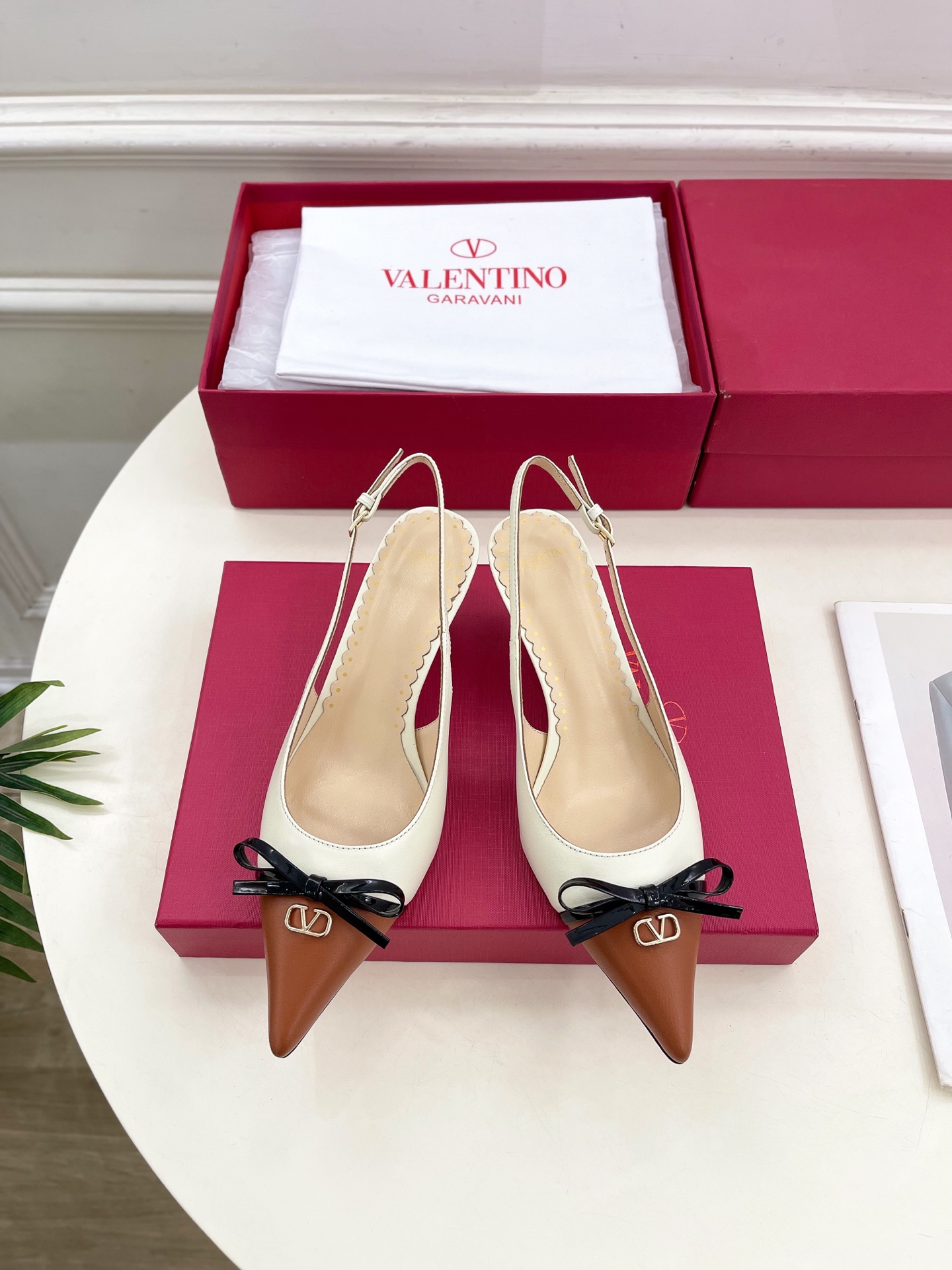 Bagsaaa Va1e*ntin0 Bepointy Slingback Pumps In Kidskin 45mm