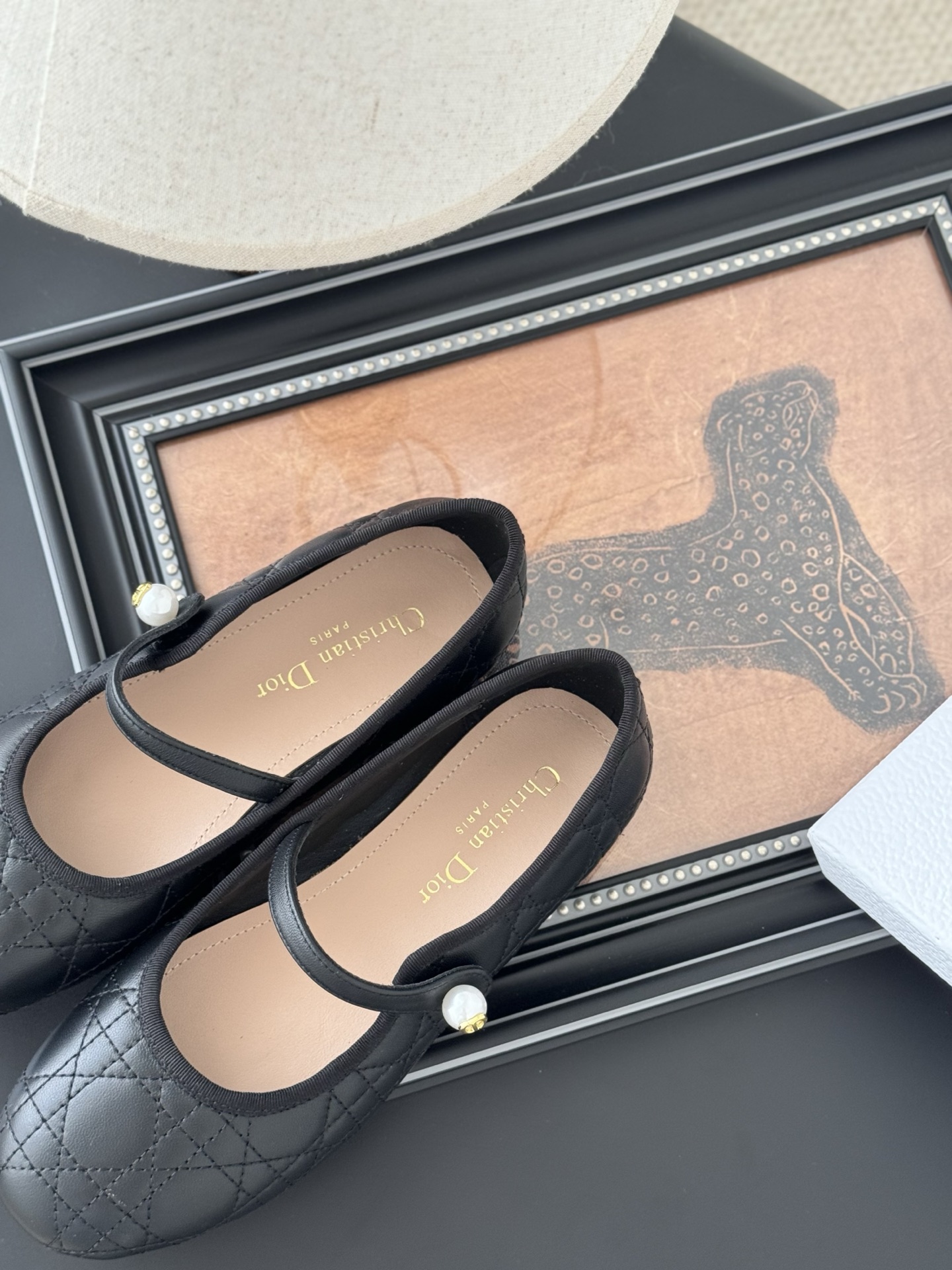 Bagsaaa D10r Ballet Flat Black Quilted Cannage Calfskin 01