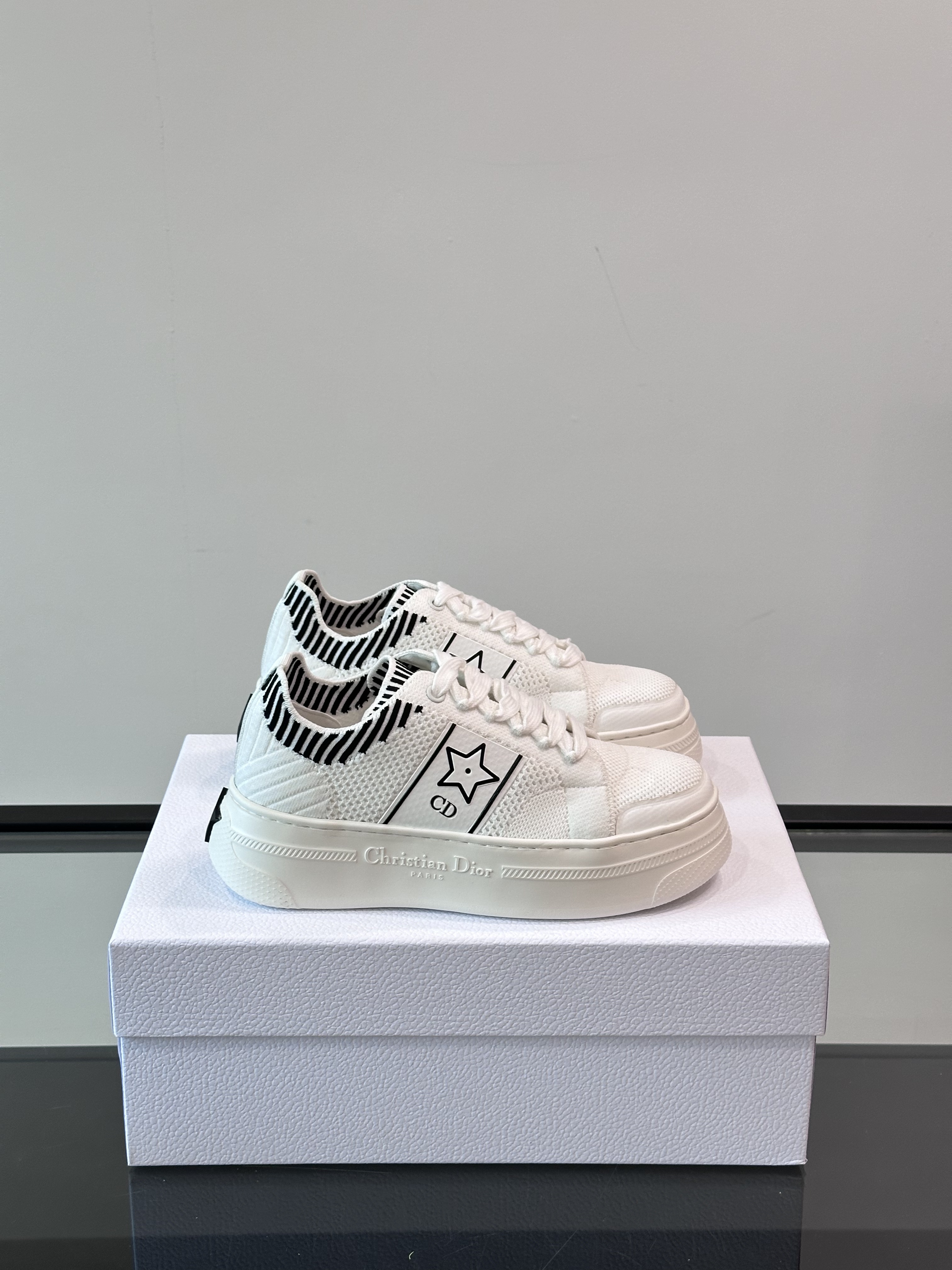 Bagsaaa D10r Star Platform Sneaker White Technical Mesh