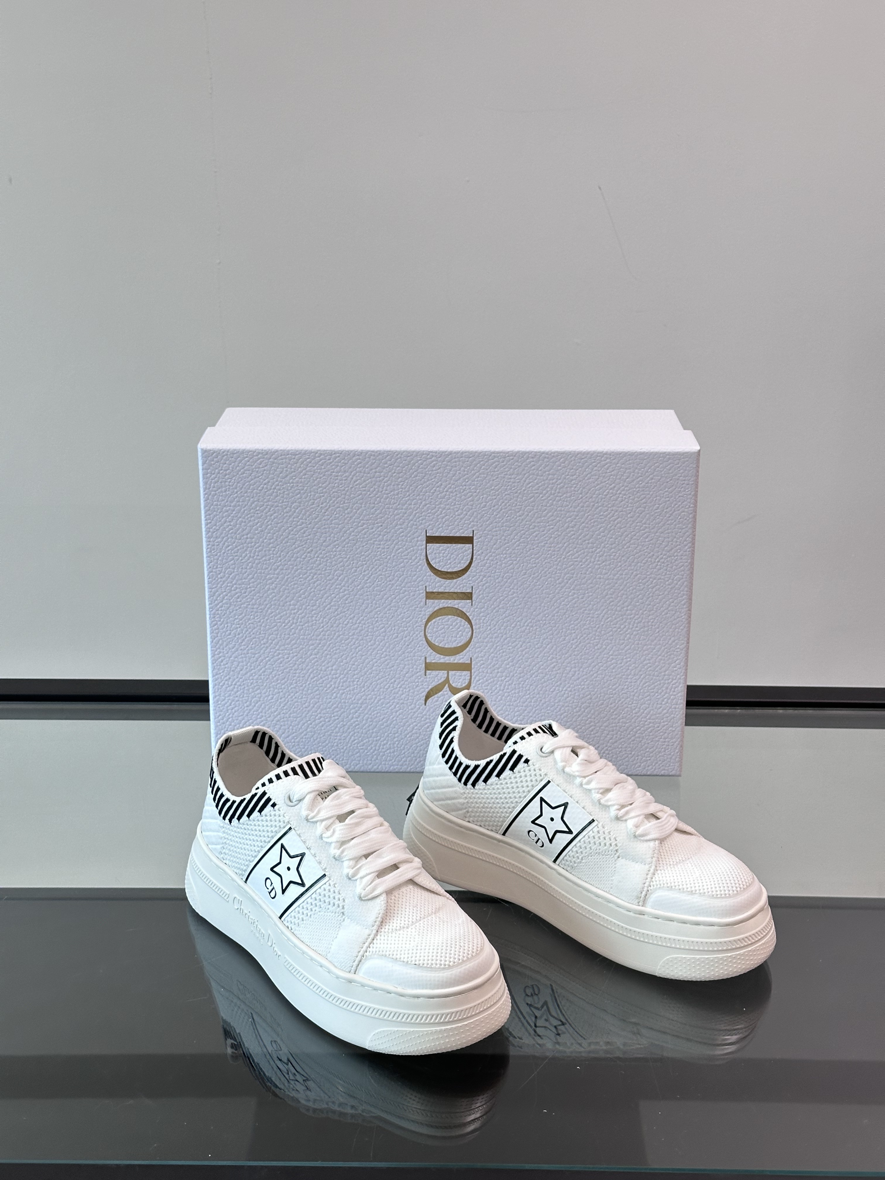 Bagsaaa D10r Star Platform Sneaker White Technical Mesh