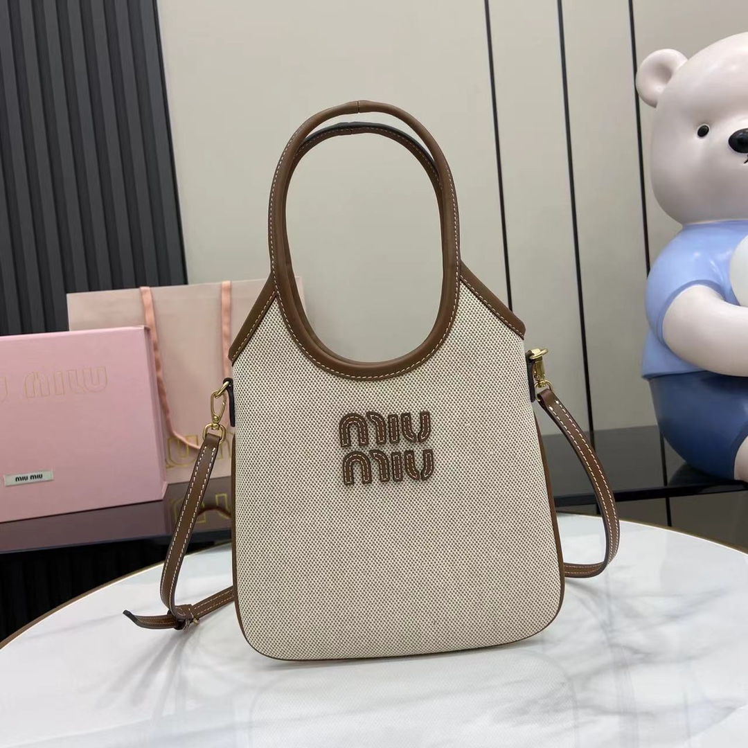 Bagsaaa M1um1u IVY canvas and leather bag 5BA281 - 24cm