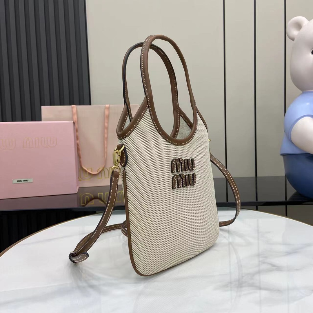 Bagsaaa M1um1u IVY canvas and leather bag 5BA281 - 24cm