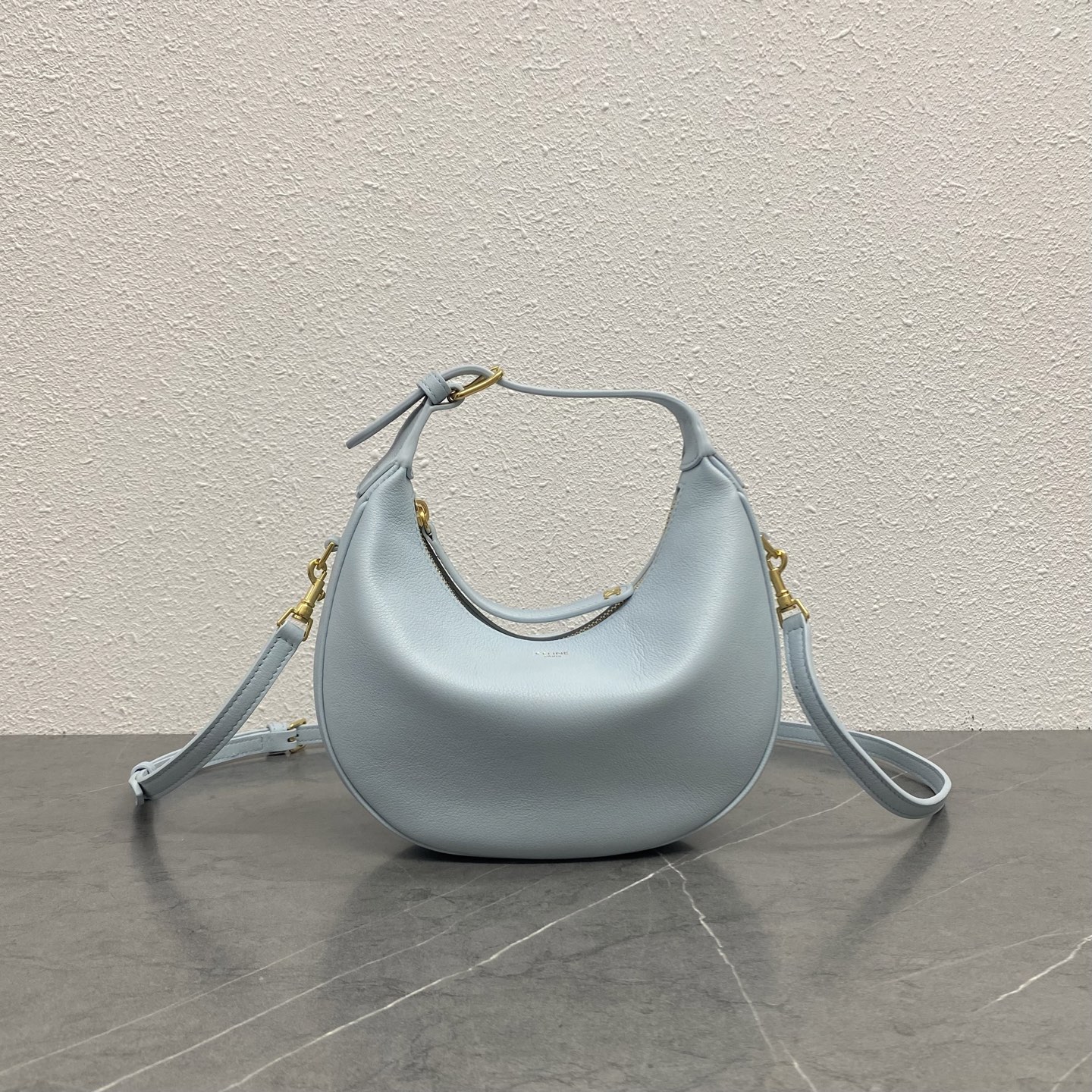 Bagsaaa Teen Ce1i*e Lulu In S*pple Grained Calfskin 120723 Light Blue - 24cm