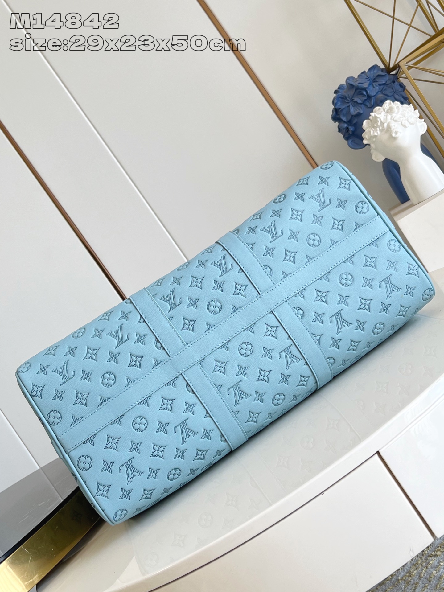Bagsaaa M14842 LV Keepall Bandoulière 50 Sky Blue - 50 x 29 x 23 cm