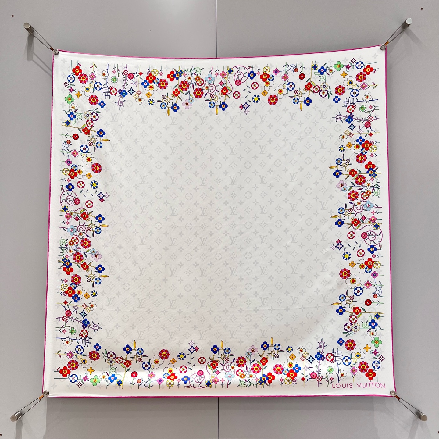 Bagsaaa Monogram S*perflat Flowers 90 LV x TM scarf - 90x90cm