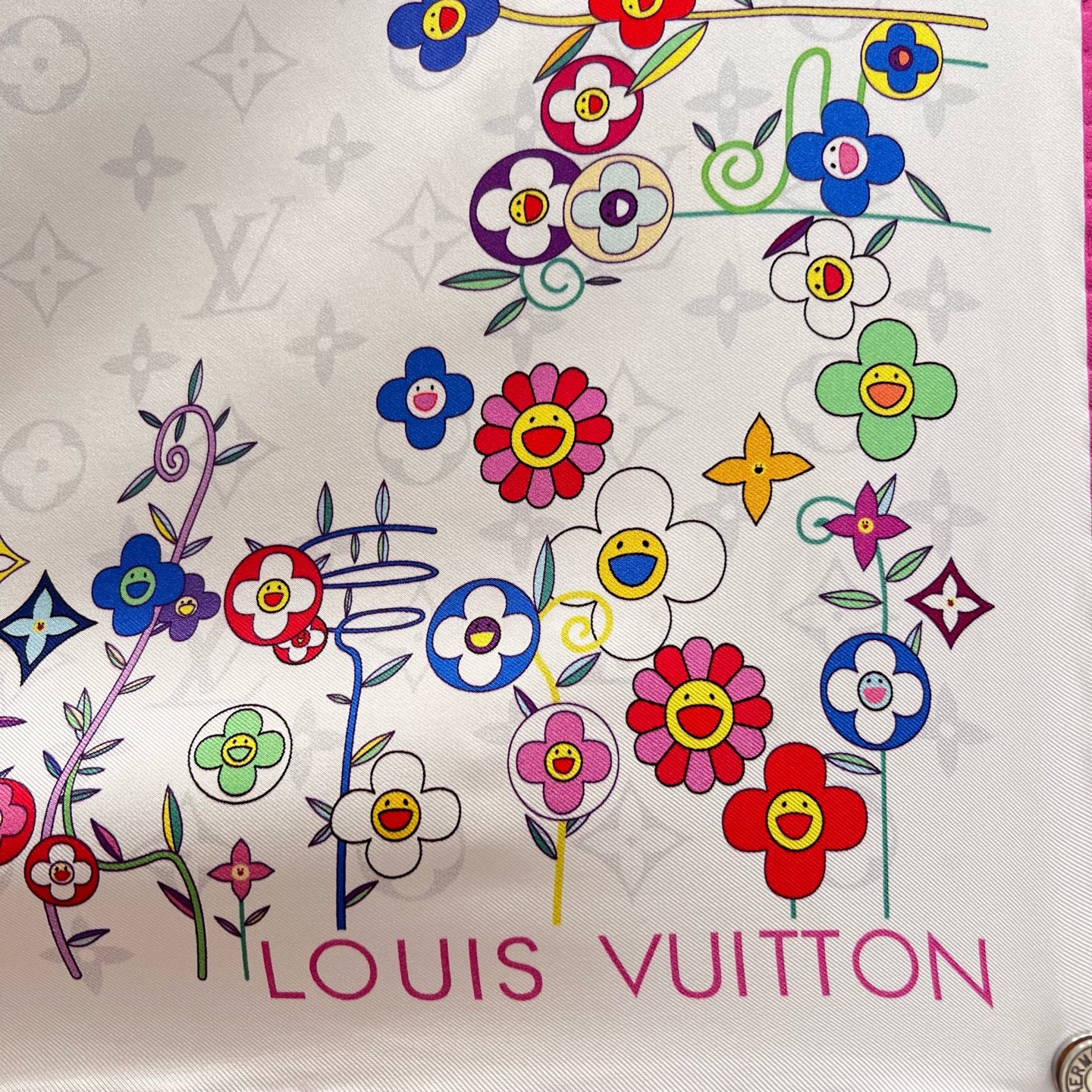 Bagsaaa Monogram S*perflat Flowers 90 LV x TM scarf - 90x90cm