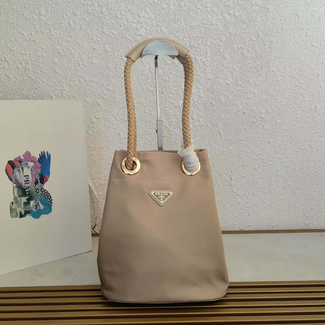 Bagsaaa Pra*a Mariner Re-Nylon small bucket bag 1BE082 beige - 28cm