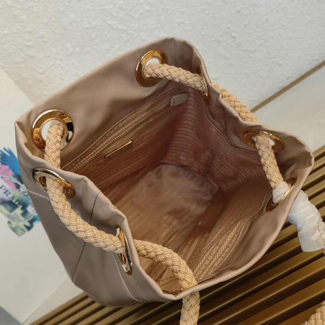 Bagsaaa Pra*a Mariner Re-Nylon small bucket bag 1BE082 beige - 28cm