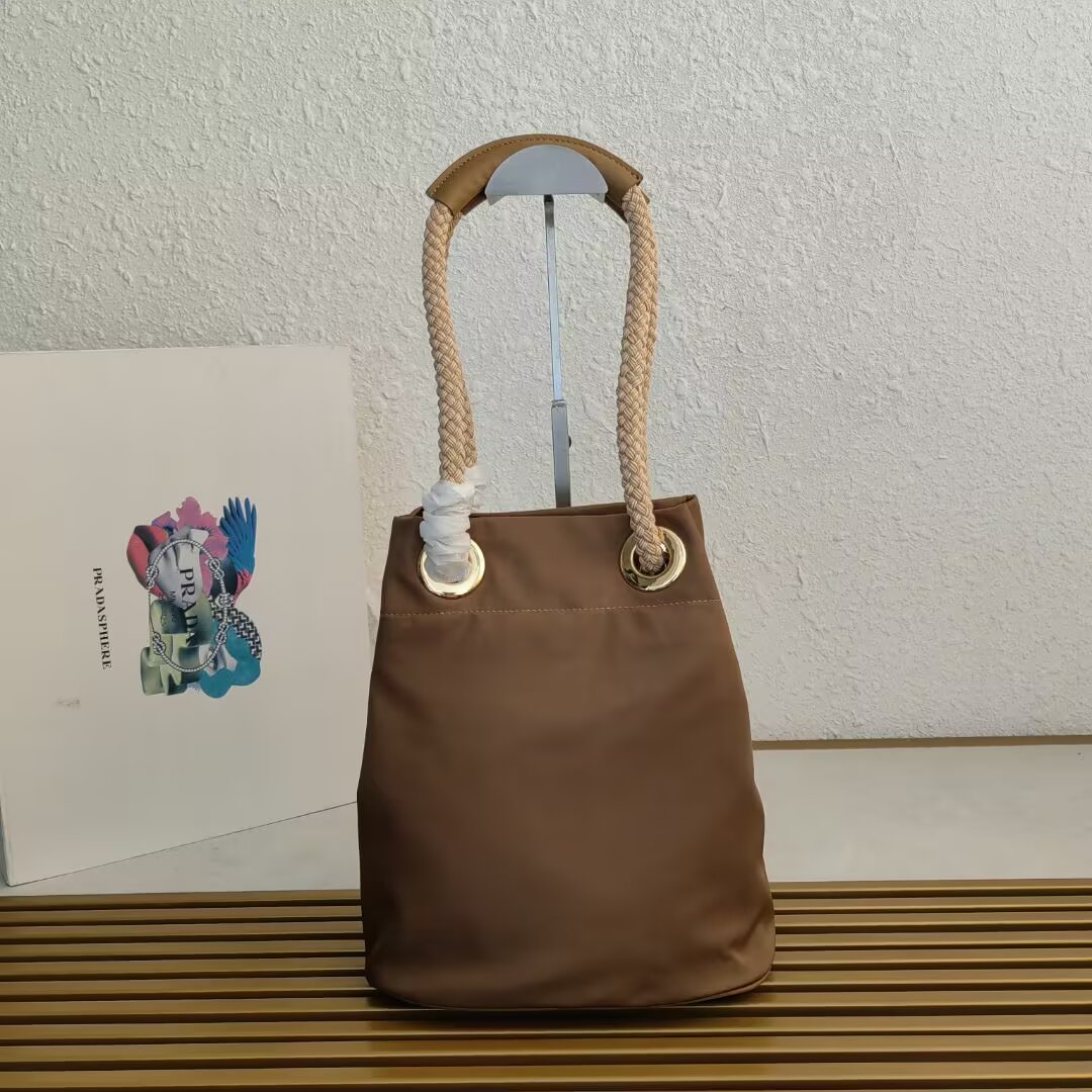 Bagsaaa Pra*a Mariner Re-Nylon small bucket bag 1BE082 brown - 28cm