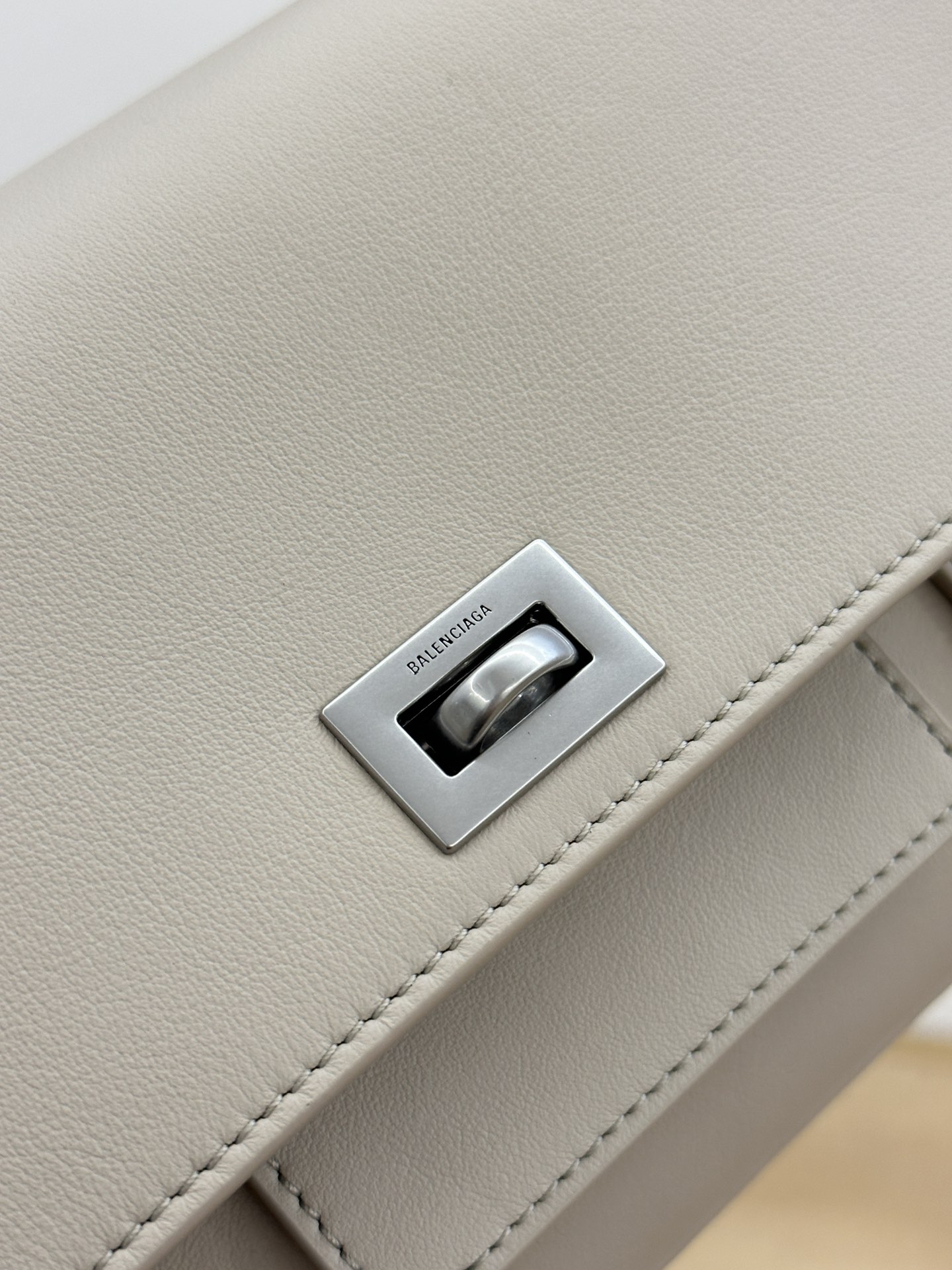 Bagsaaa Ba1en*iaga Bel Air Small Clutch On Strap in almond - 27cm