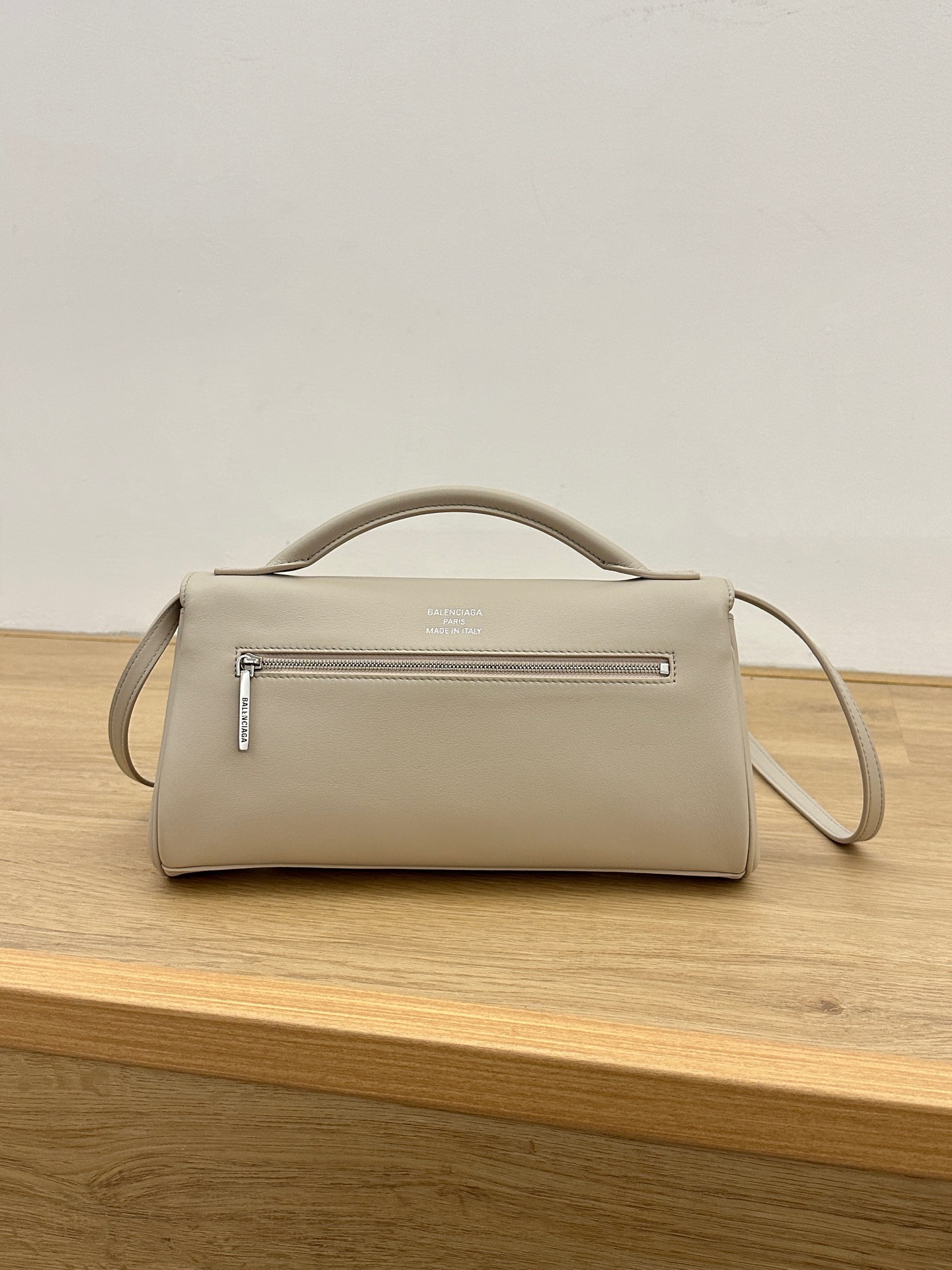 Bagsaaa Ba1en*iaga Bel Air Small Clutch On Strap in almond - 27cm